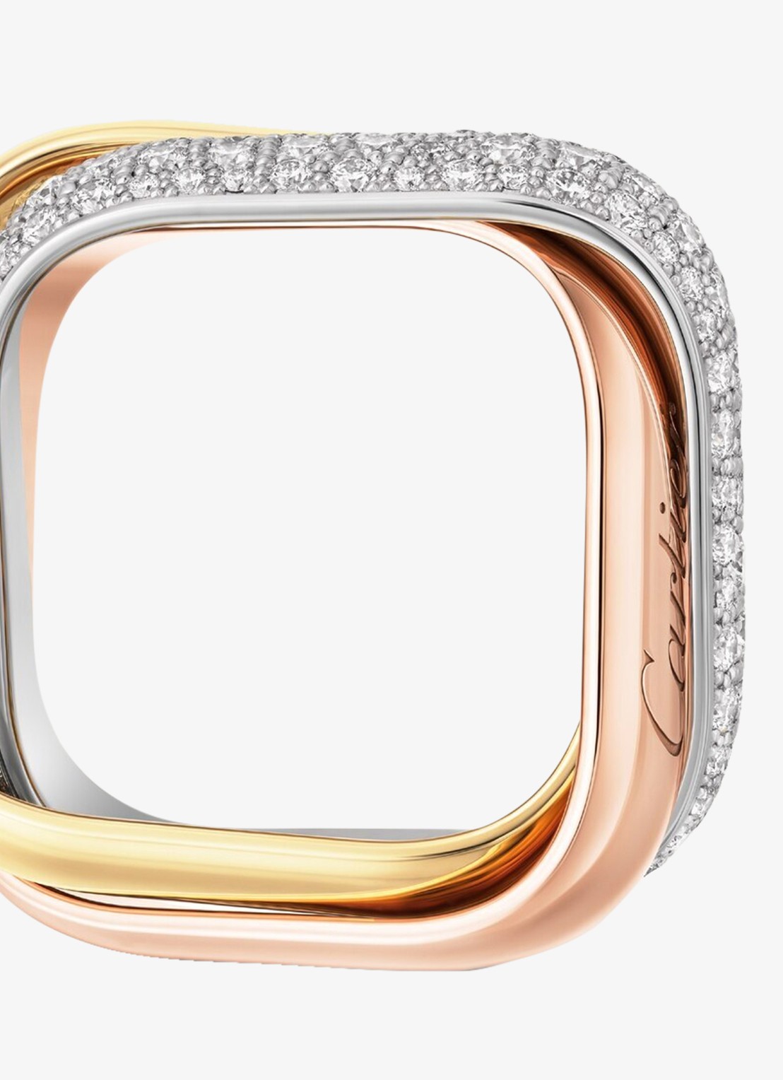 Cartier Trinity ring van 18 karaat rosé-, wit-, en geelgoud en 145 diamanten CRB42420 - detail 4 multicolor