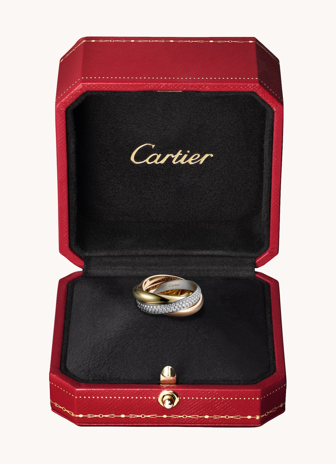 Cartier Trinity ring van 18 karaat wit-, geel- en roségoud met diamant CRB4038900 - detail 6 aluminium