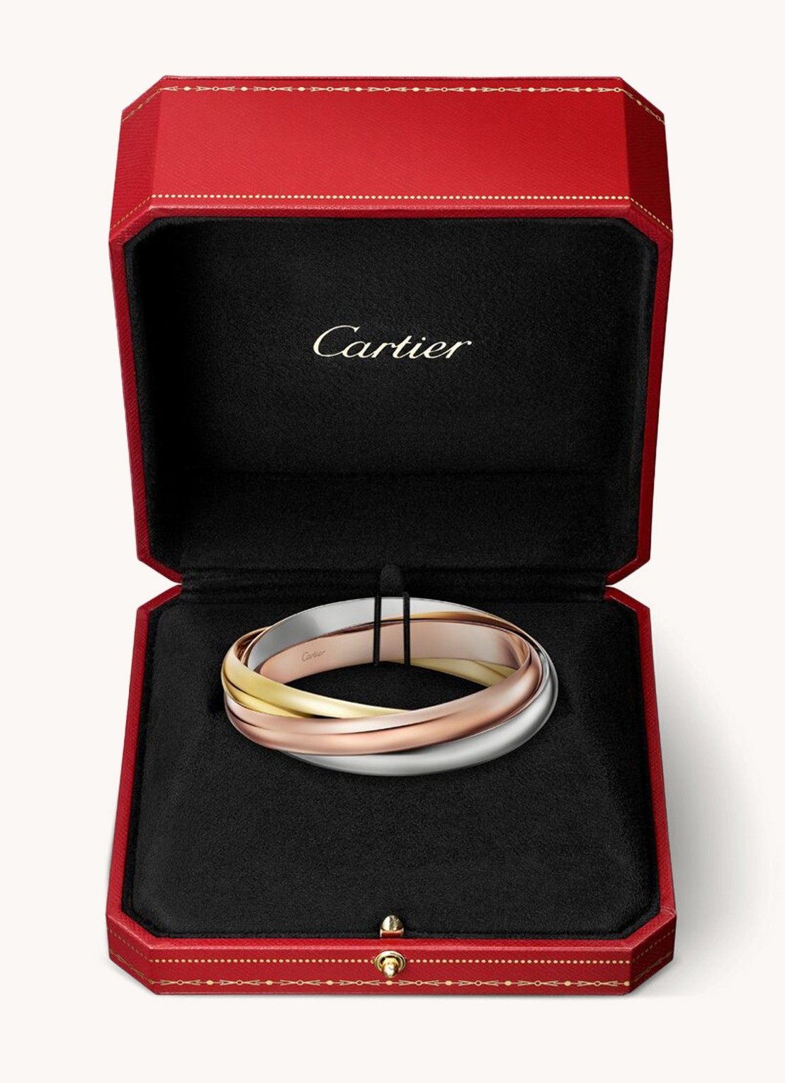 Cartier Trinity XL bangle van 18 karaat geel- rosé - en witgoud CRB6077919 - detail 3 goud