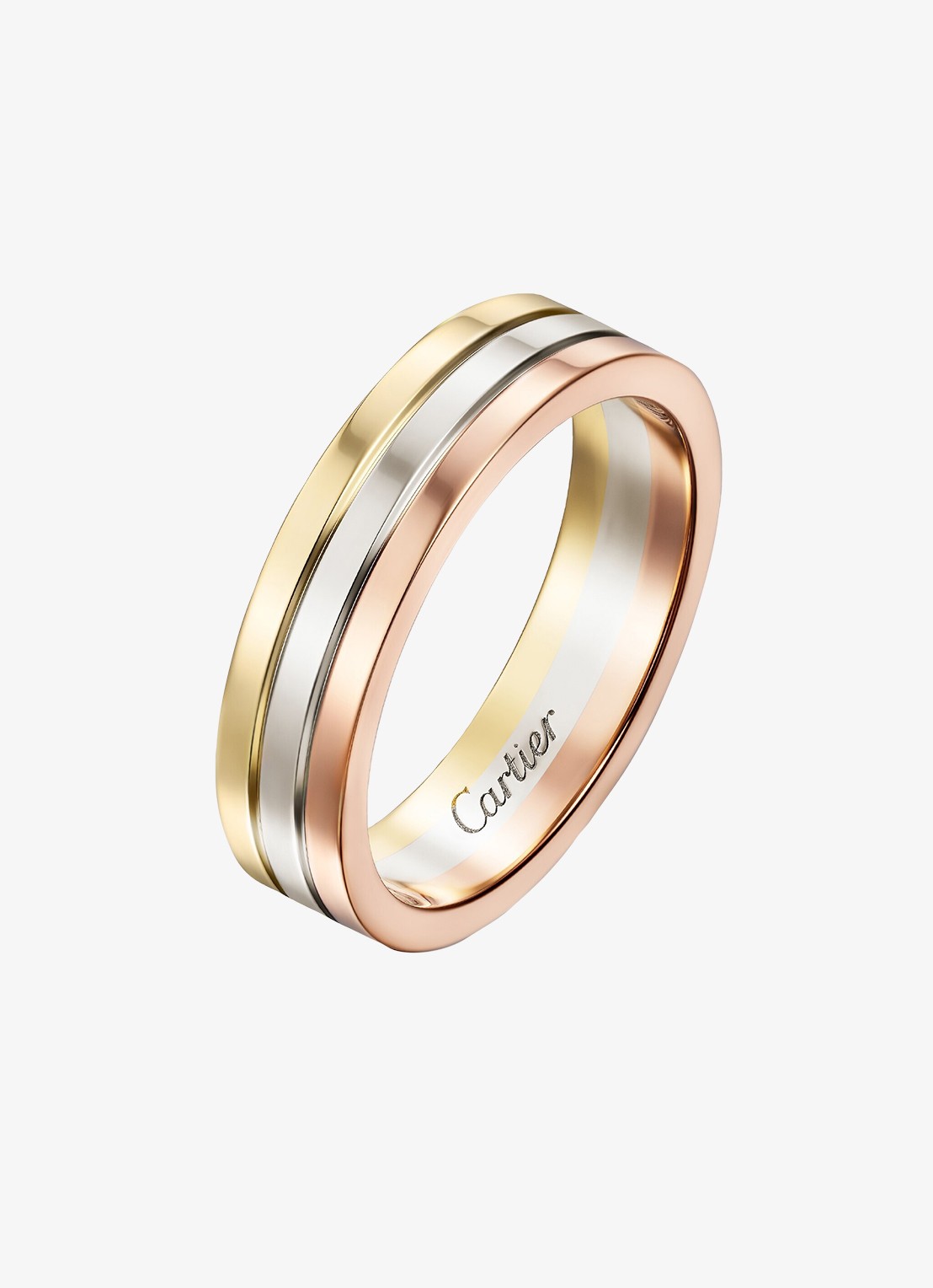 Cartier Vendome Louis Cartier trouwring, van 18 karaat rosé-, wit-, en geelgoud CRB4052100 - achterkant 8 goud