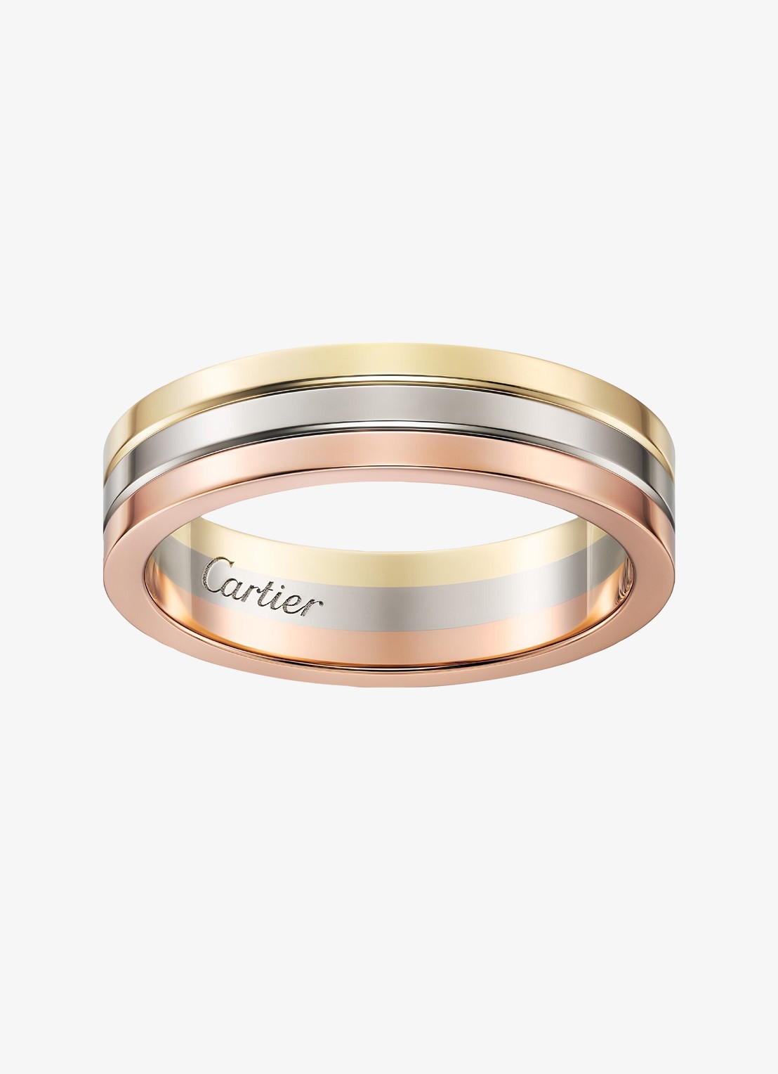 Cartier Vendome Louis Cartier trouwring, van 18 karaat rosé-, wit-, en geelgoud CRB4052100 - voorkant goud