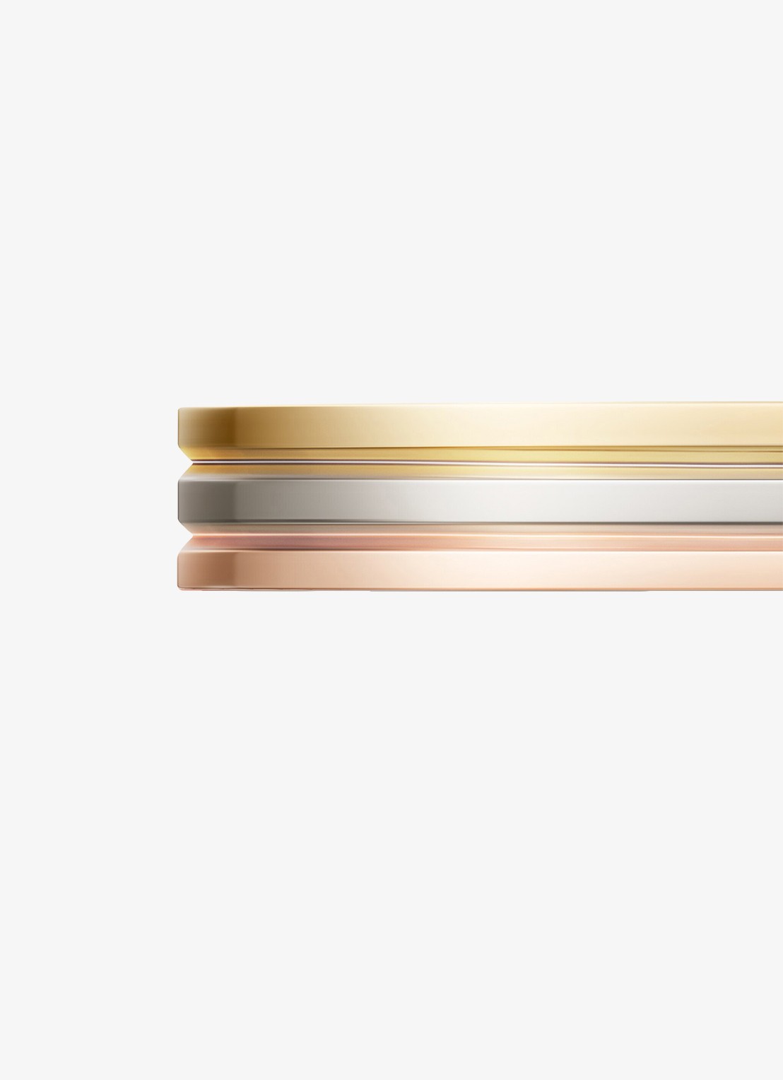 Cartier Vendome Louis Cartier trouwring, van 18 karaat rosé-, wit-, en geelgoud CRB4209900 - detail goud