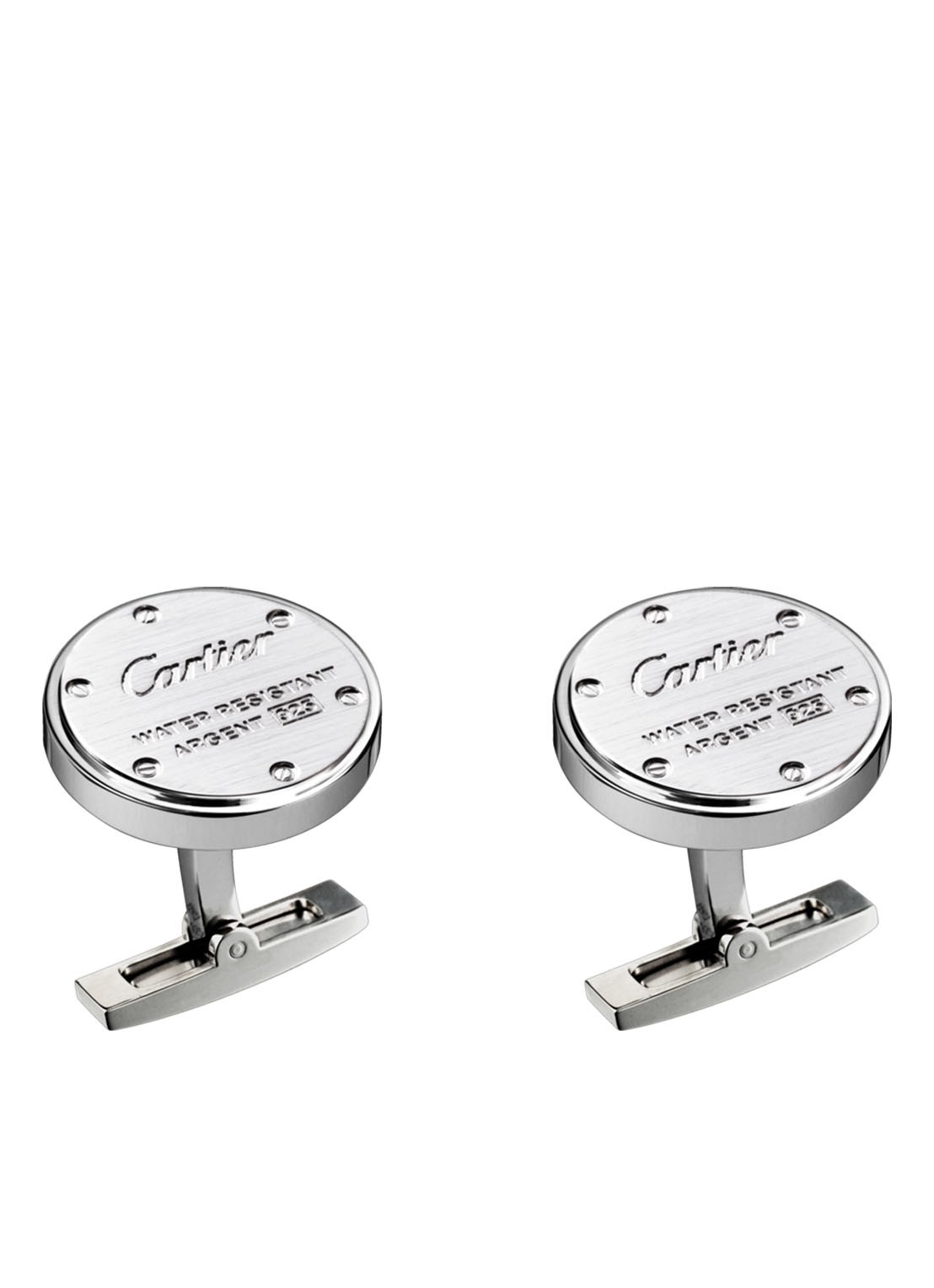 Cartier Water Resistant manchetknopen van zilver CRT1220334 - voorkant 3 zilver
