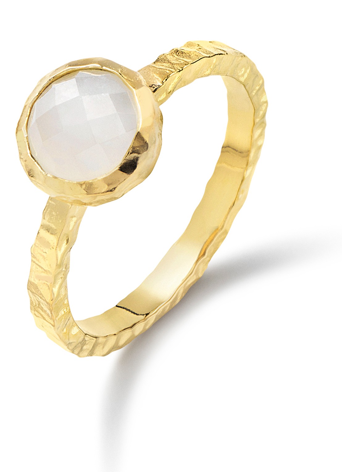 Casa Jewelry Amalfi Maansteen ring verguld - voorkant goud