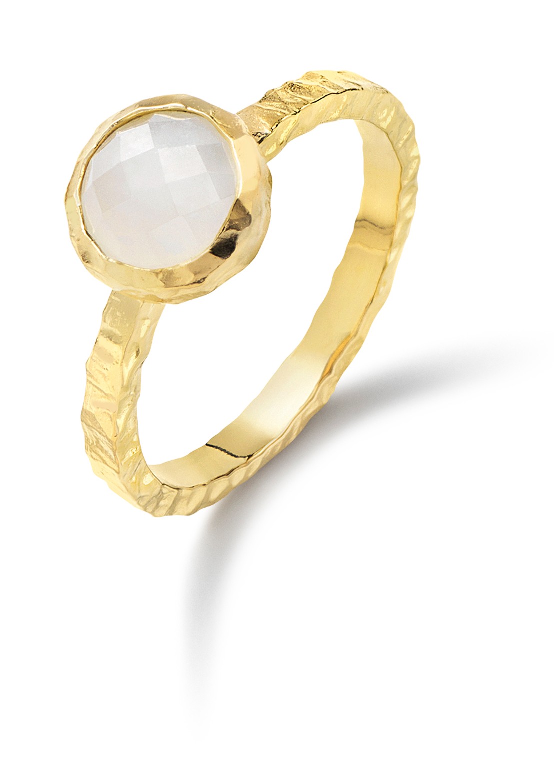 Casa Jewelry Amalfi Maansteen ring verguld - voorkant 2 goud