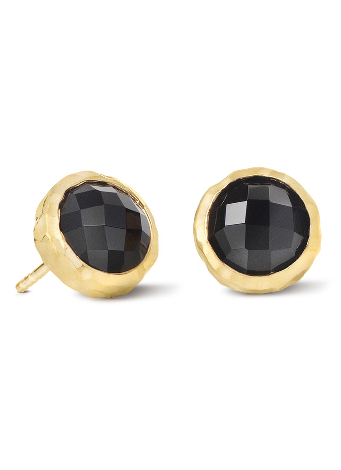 Casa Jewelry Amalfi Onyx oorknopjes verguld - voorkant goud