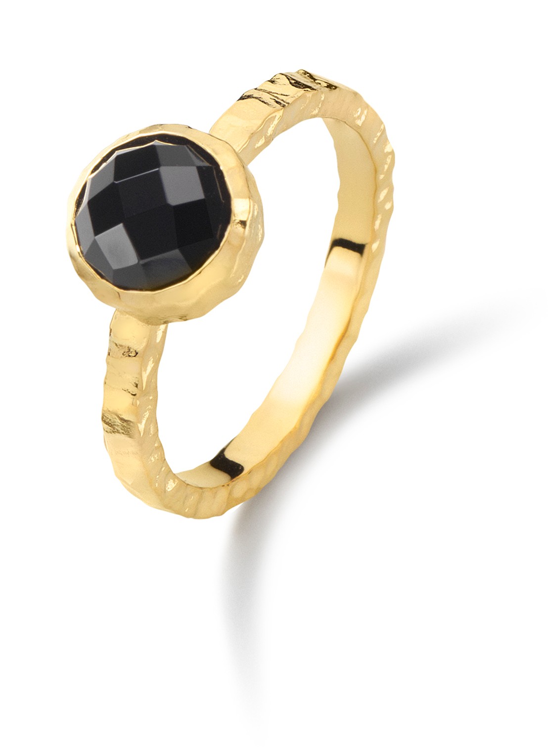 Casa Jewelry Amalfi Onyx ring verguld - voorkant 3 goud