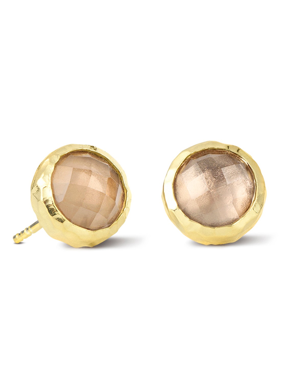 Casa Jewelry Amalfi Rookkwarts oorknopjes verguld - voorkant goud