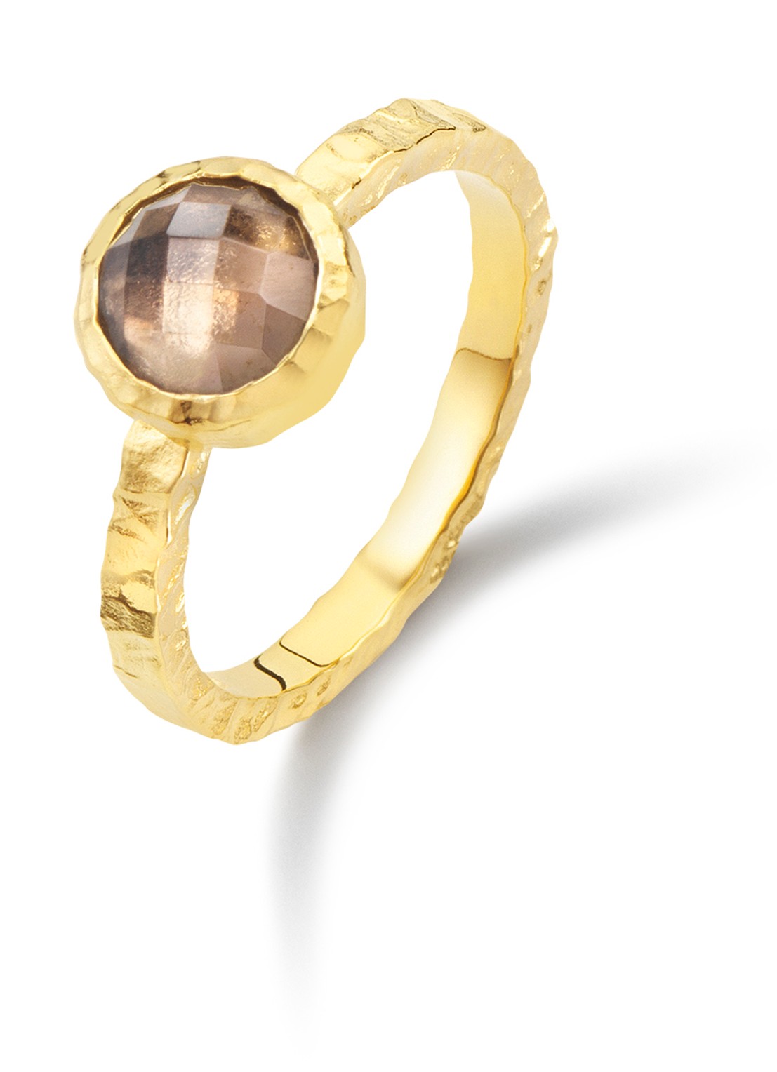 Casa Jewelry Amalfi Rookkwarts ring verguld - voorkant 2 goud