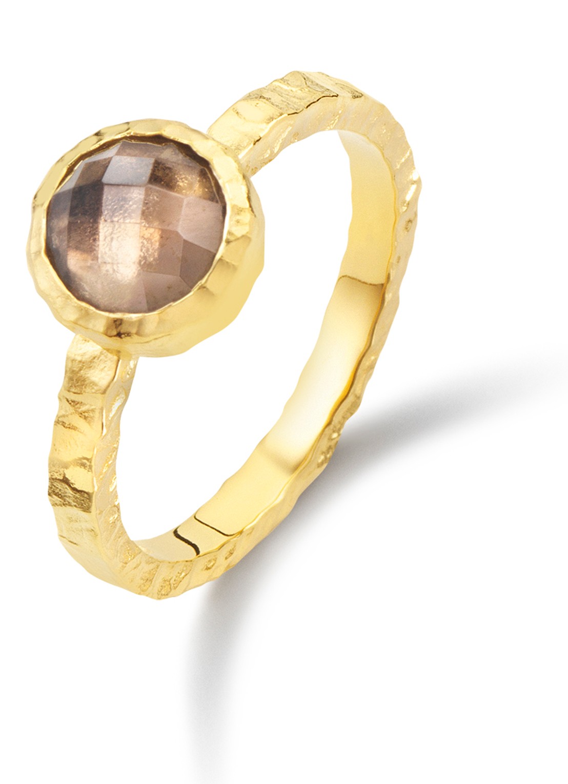 Casa Jewelry Amalfi Rookkwarts ring verguld - voorkant 3 goud