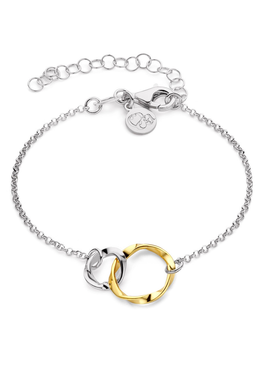 Casa Jewelry Arezzo Bicolor armband van zilver - voorkant zilver