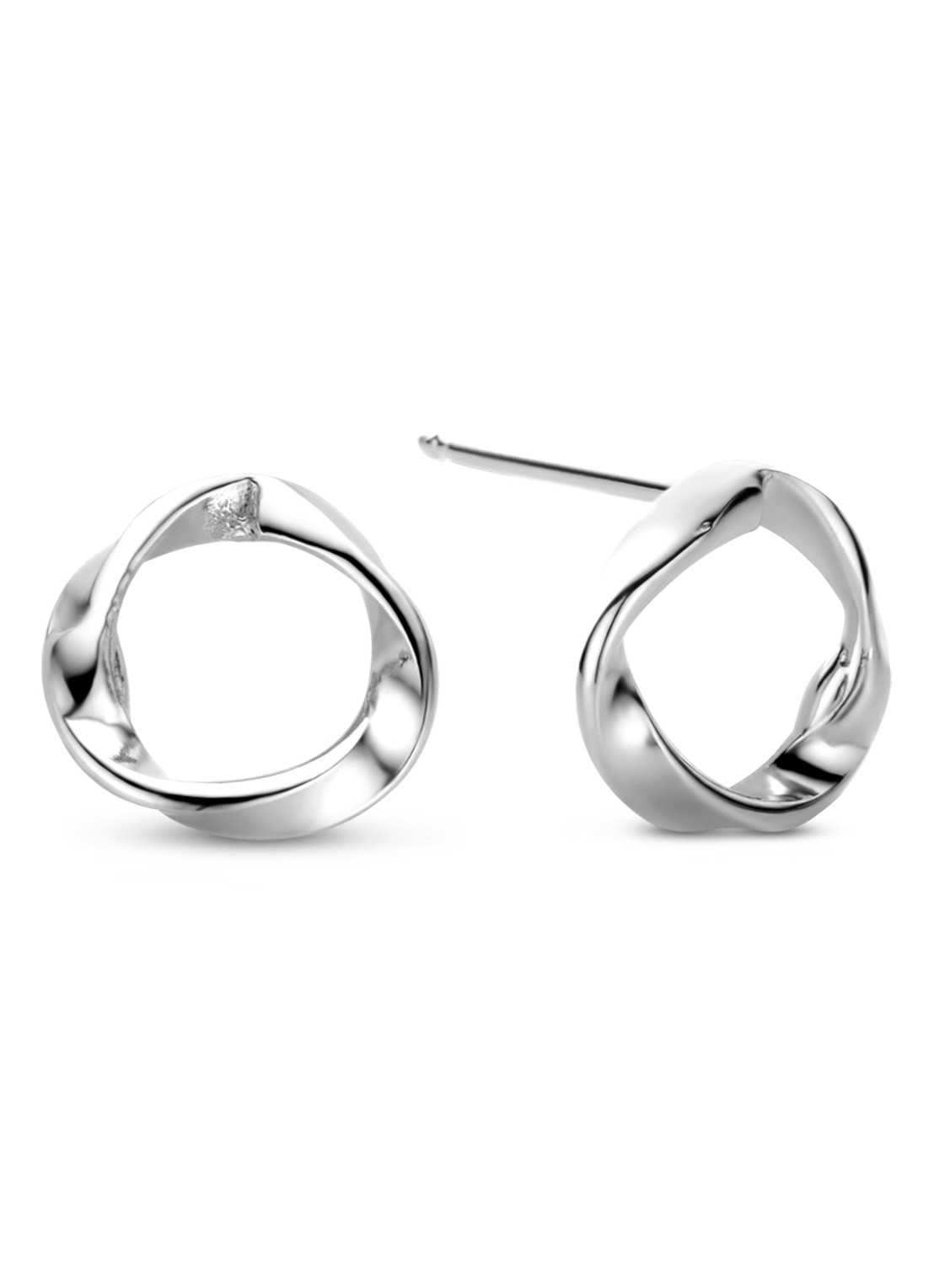Casa Jewelry Arezzo oorknopjes van zilver - voorkant zilver