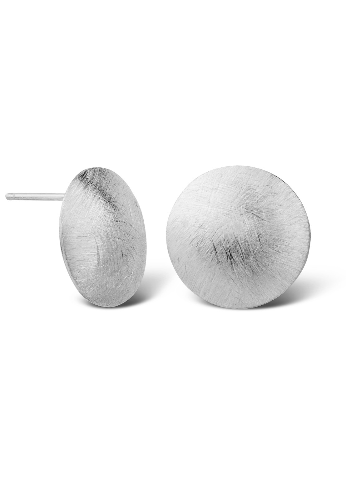 Casa Jewelry Balloon Satin oorstekers van zilver  - voorkant zilver