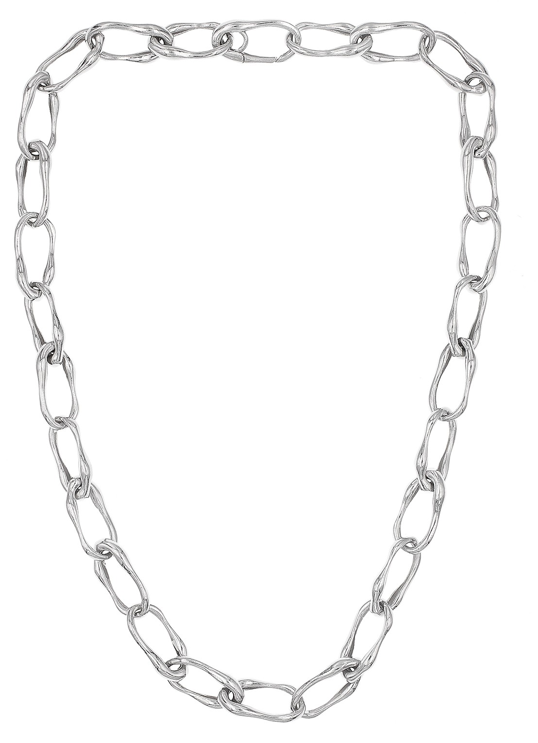 Casa Jewelry Bambu ketting van zilver - voorkant zilver