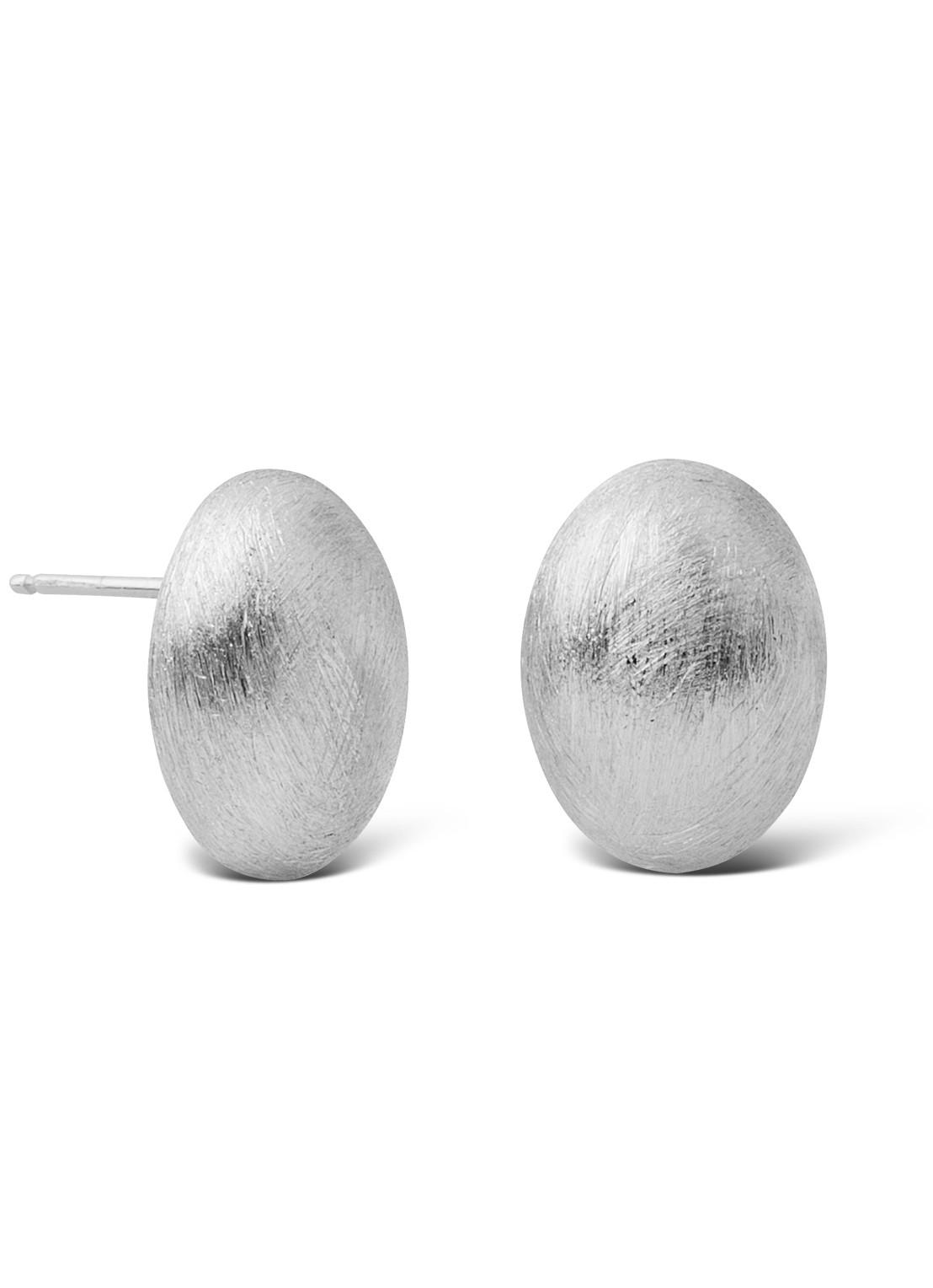 Casa Jewelry Bikkel S Satin oorstekers van zilver - voorkant zilver