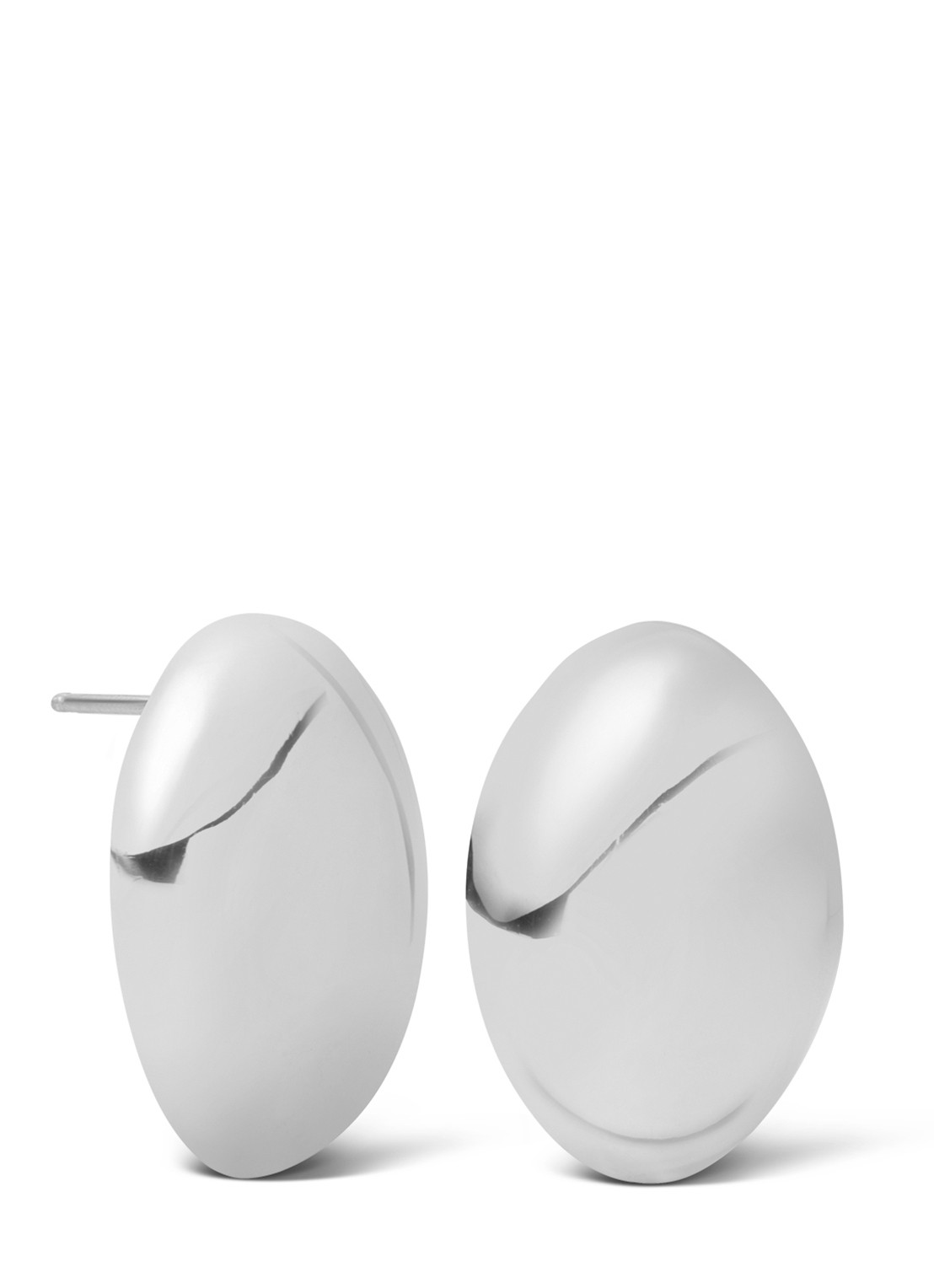 Casa Jewelry Bikkel Shiny oorknopjes van zilver - voorkant zilver