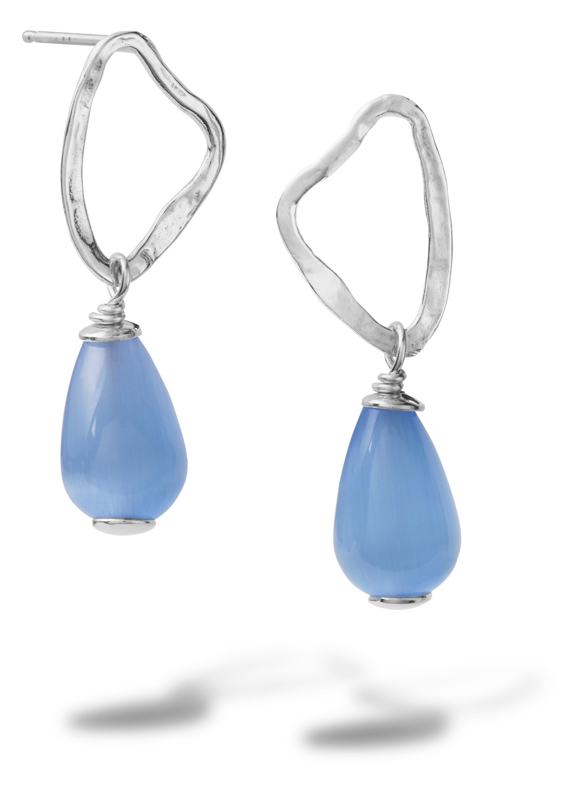 Casa Jewelry Bob oorhangers van zilver  - voorkant zilver