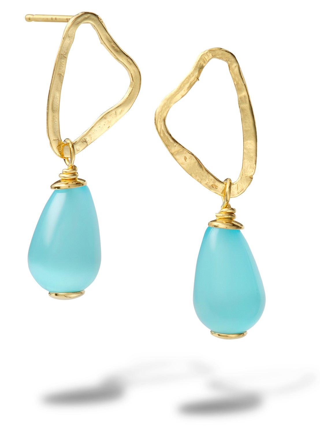 Casa Jewelry Bob oorhangers verguld  - voorkant goud