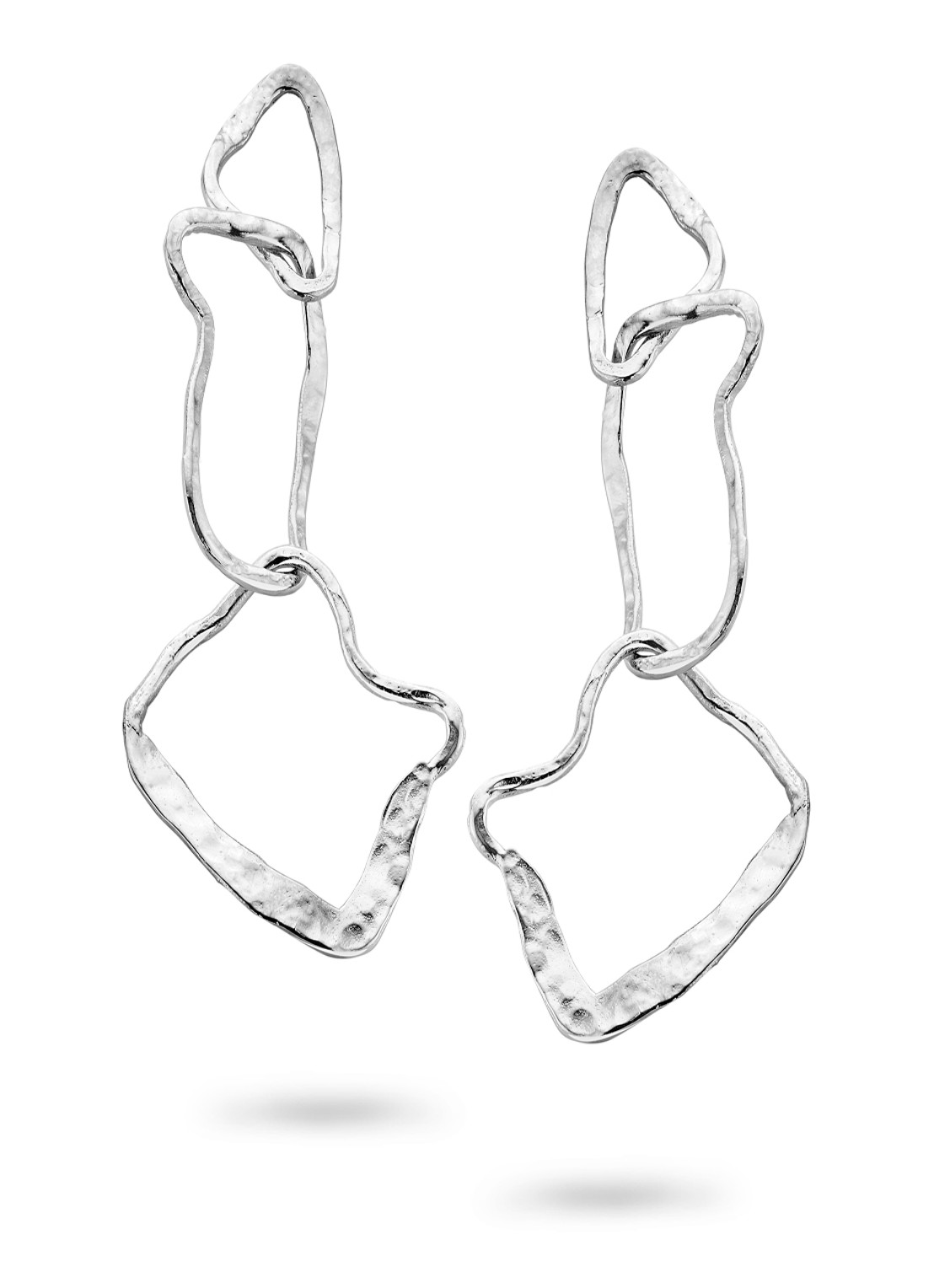 Casa Jewelry Bob Ross oorstekers van zilver  - voorkant zilver