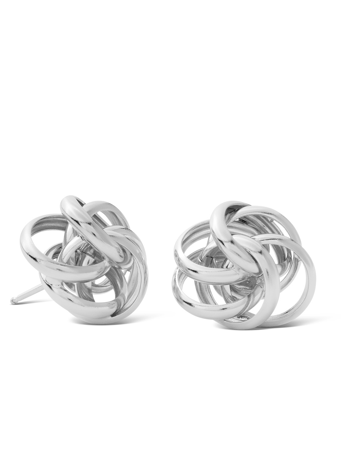 Casa Jewelry Bouton oorstekers van zilver  - voorkant zilver