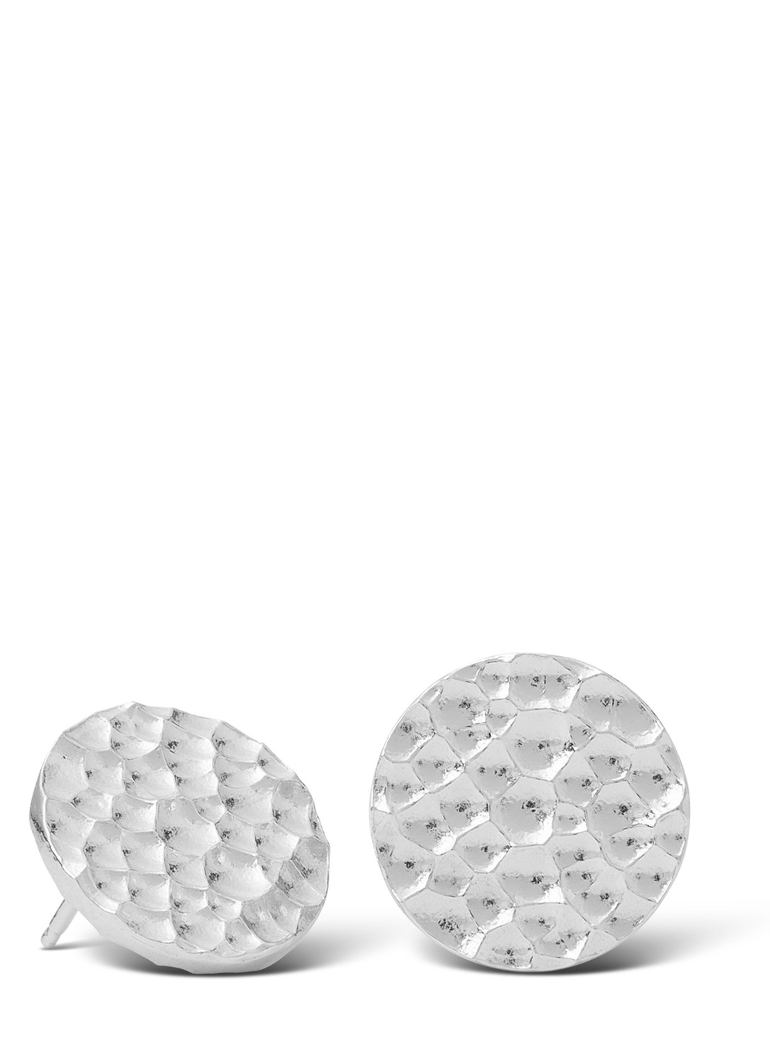 Casa Jewelry Bump oorknopjes van zilver - voorkant zilver
