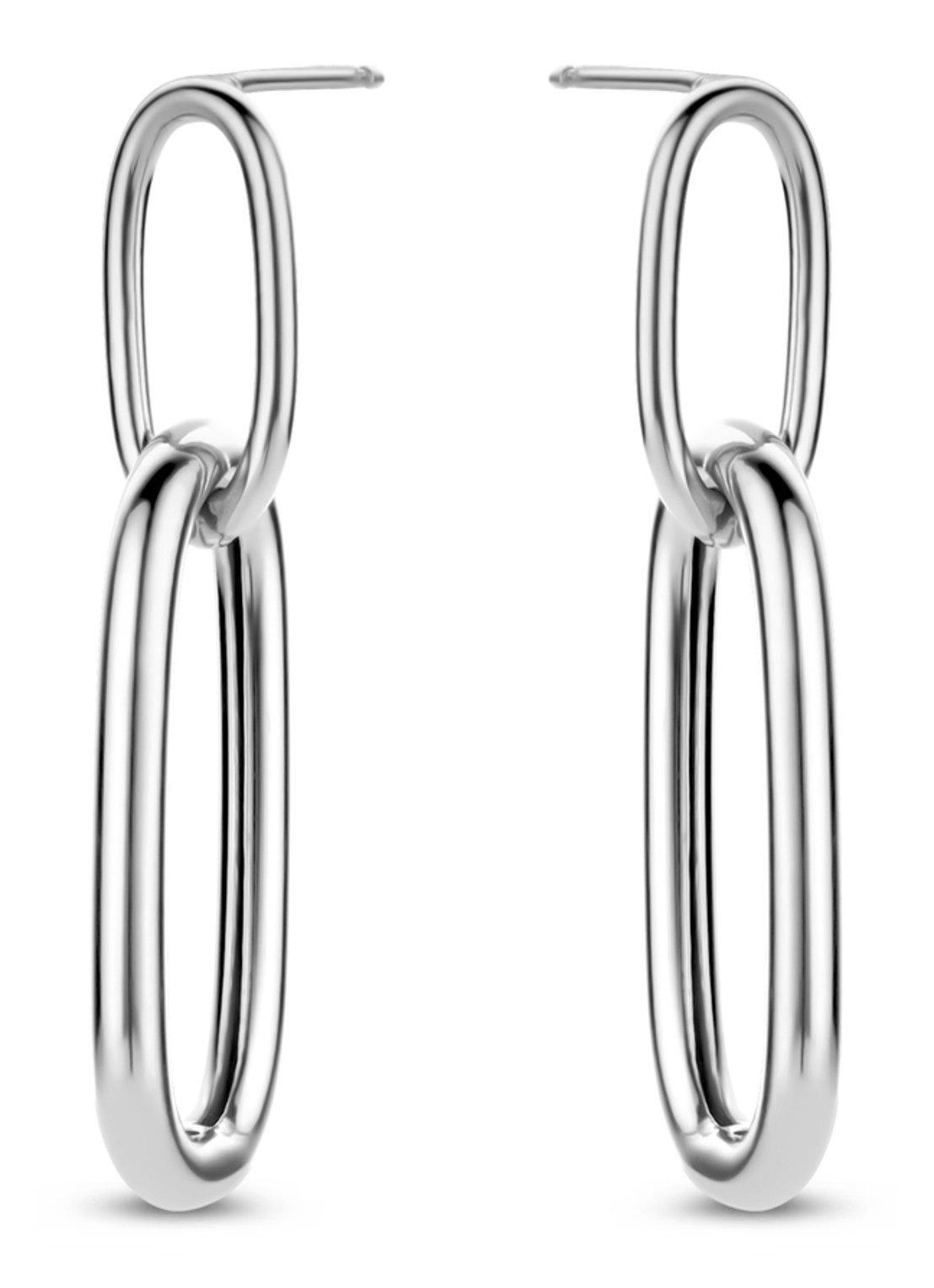 Casa Jewelry Claire oorhangers van zilver - voorkant zilver
