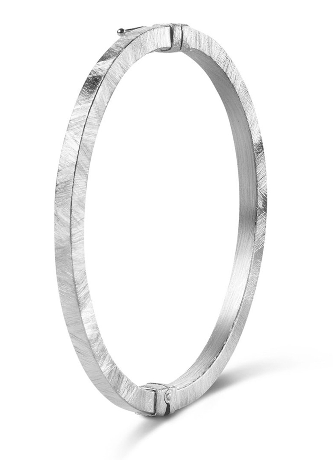 Casa Jewelry Classic Square Satin bangle van zilver - voorkant zilver