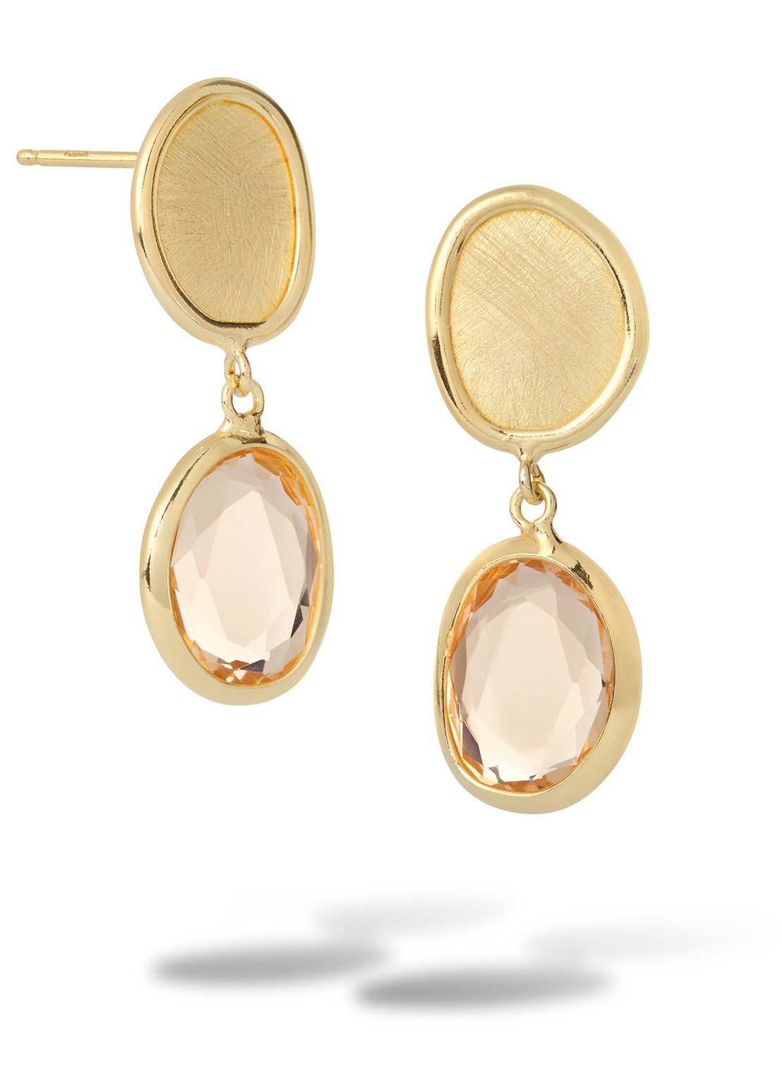 Casa Jewelry Colette oorstekers verguld - voorkant goud