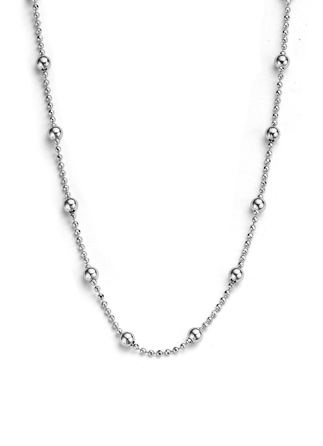 Casa Jewelry Combi Balls ketting van zilver - voorkant zilver