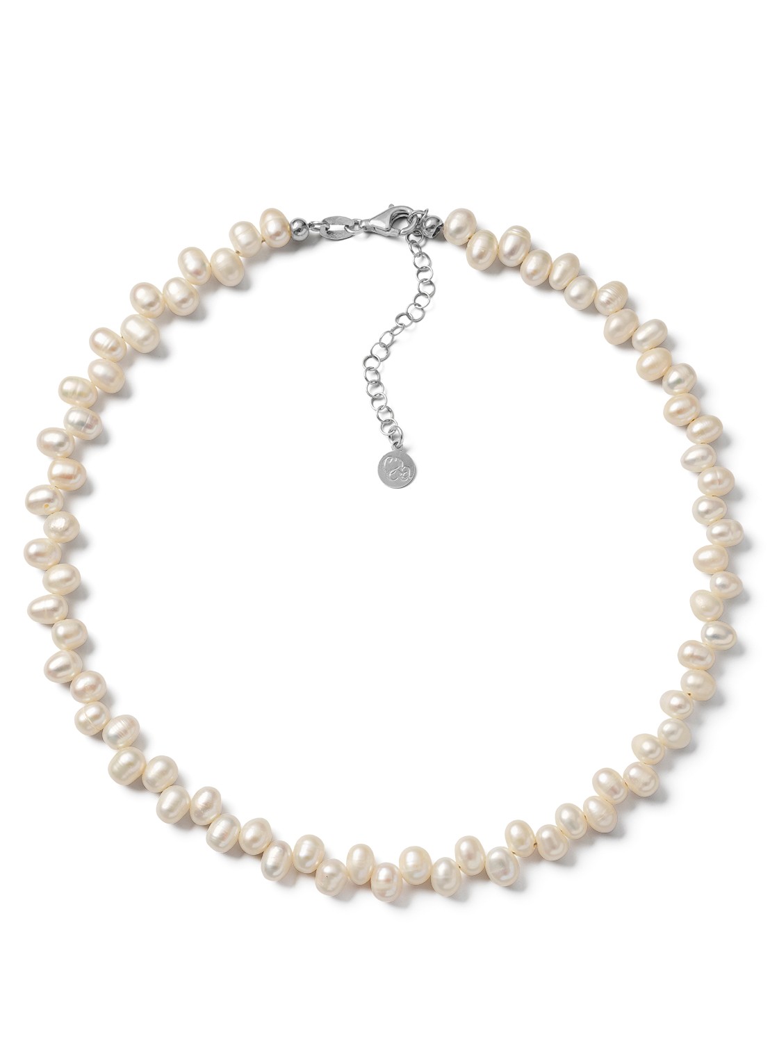 Casa Jewelry Dancing Pearls ketting van zilver - voorkant zilver