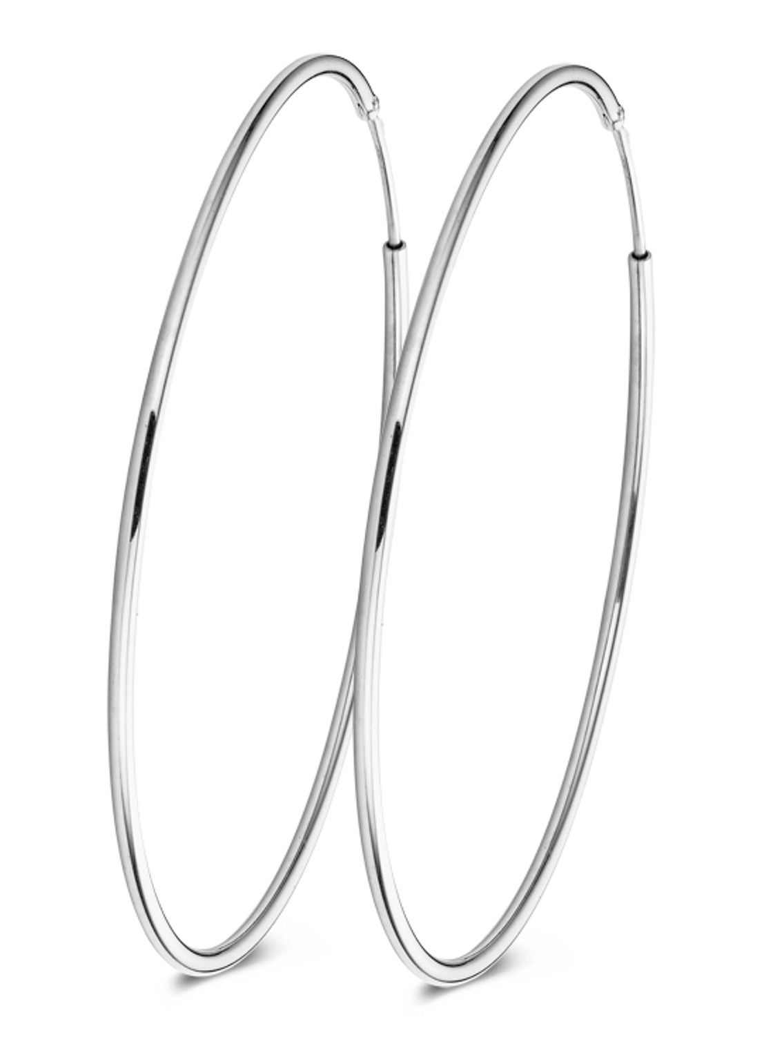Casa Jewelry DMC - S Oorringen van zilver - voorkant zilver