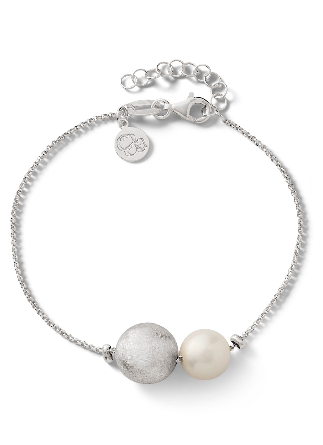 Casa Jewelry Doobie Satin armband van zilver  - voorkant zilver