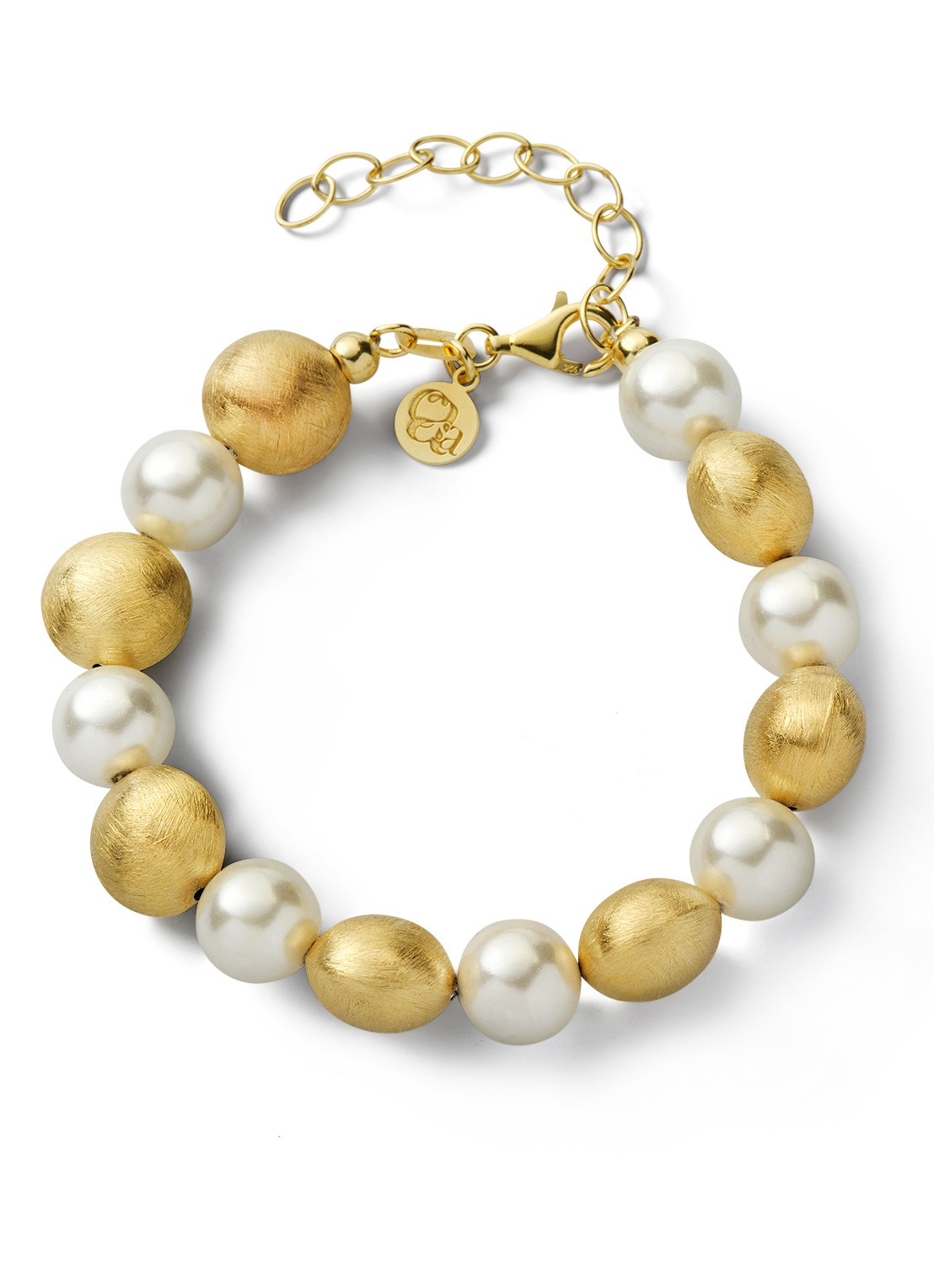 Casa Jewelry Doobie Satin XL armband verguld  - voorkant goud