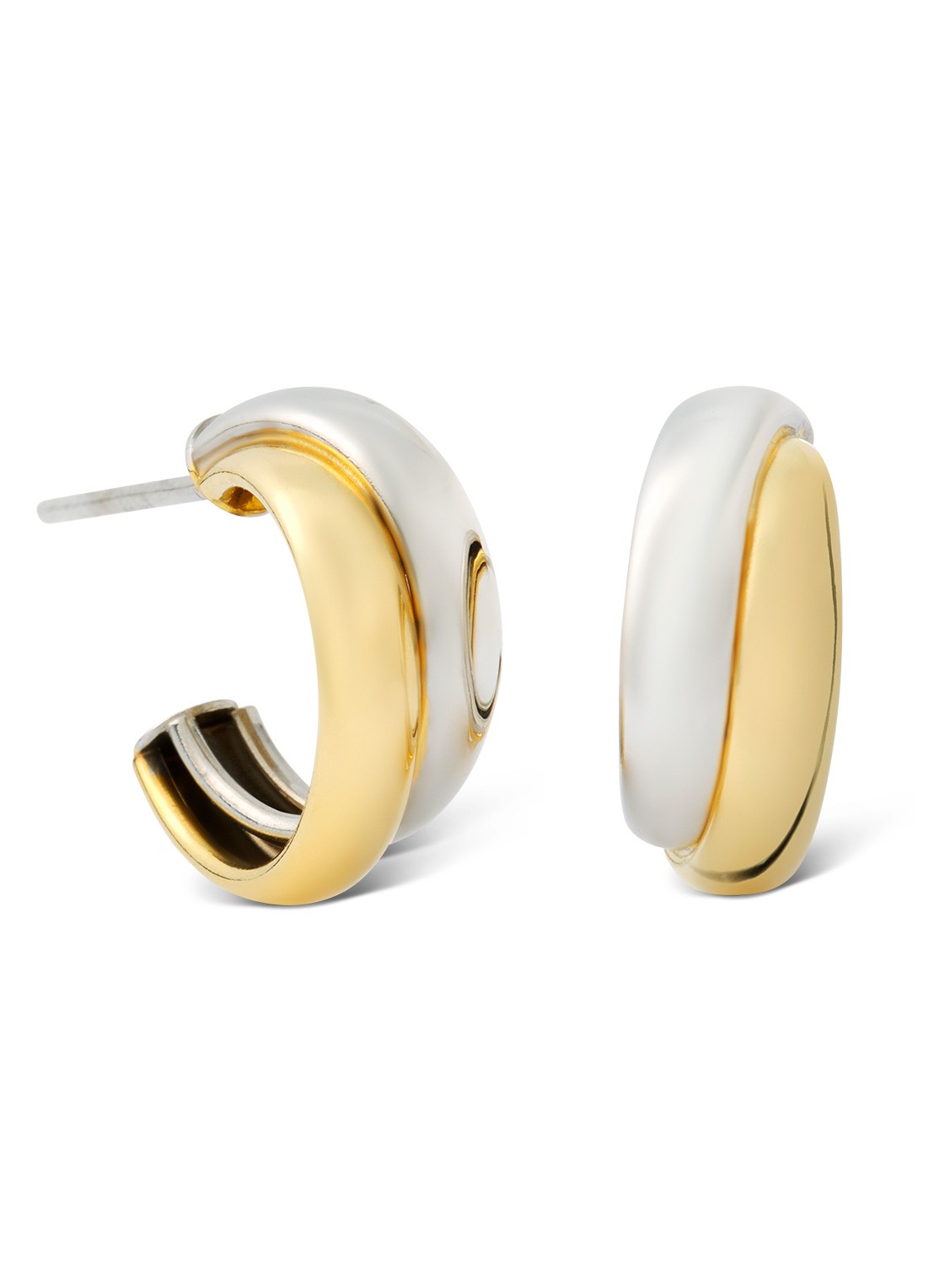 Casa Jewelry Double oorringen verguld  - voorkant goud