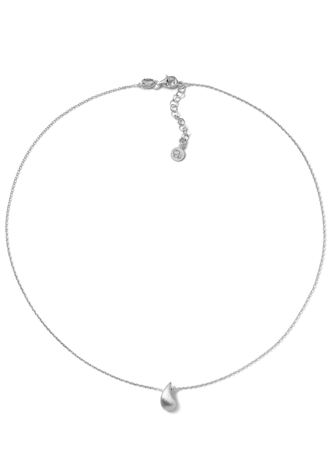 Casa Jewelry Drop S Satin ketting van zilver - voorkant zilver