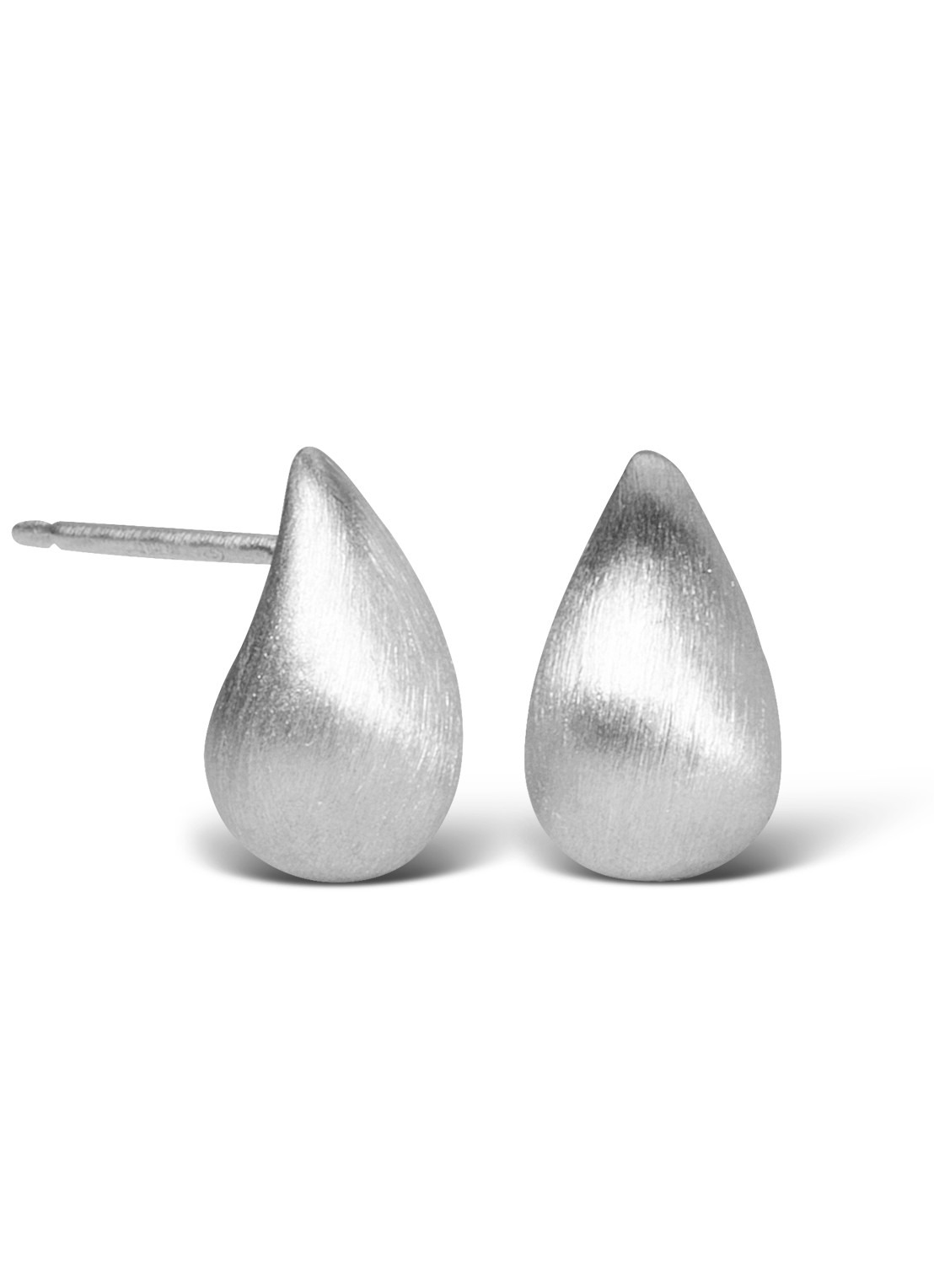 Casa Jewelry Drop S Satin oorknopjes van zilver - voorkant zilver