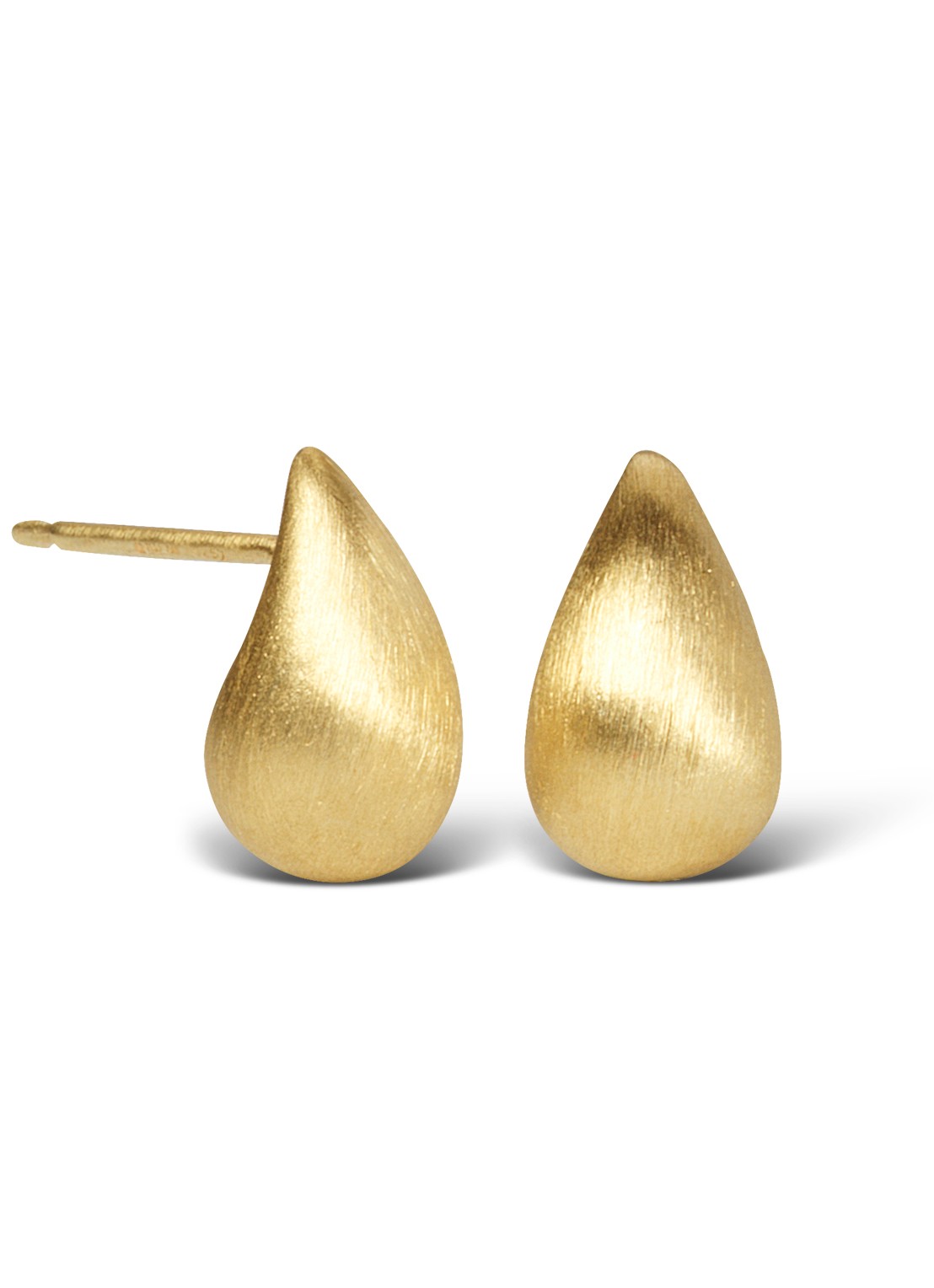 Casa Jewelry Drop S Satin oorstekers verguld  - voorkant goud
