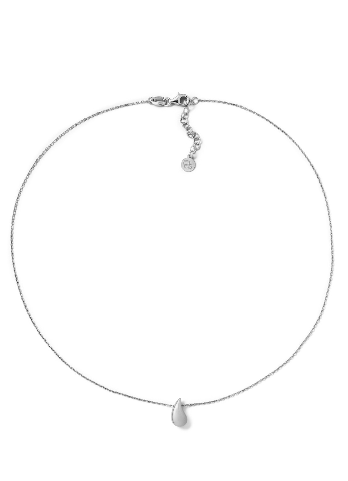 Casa Jewelry Drop S Shiny ketting van zilver - voorkant zilver