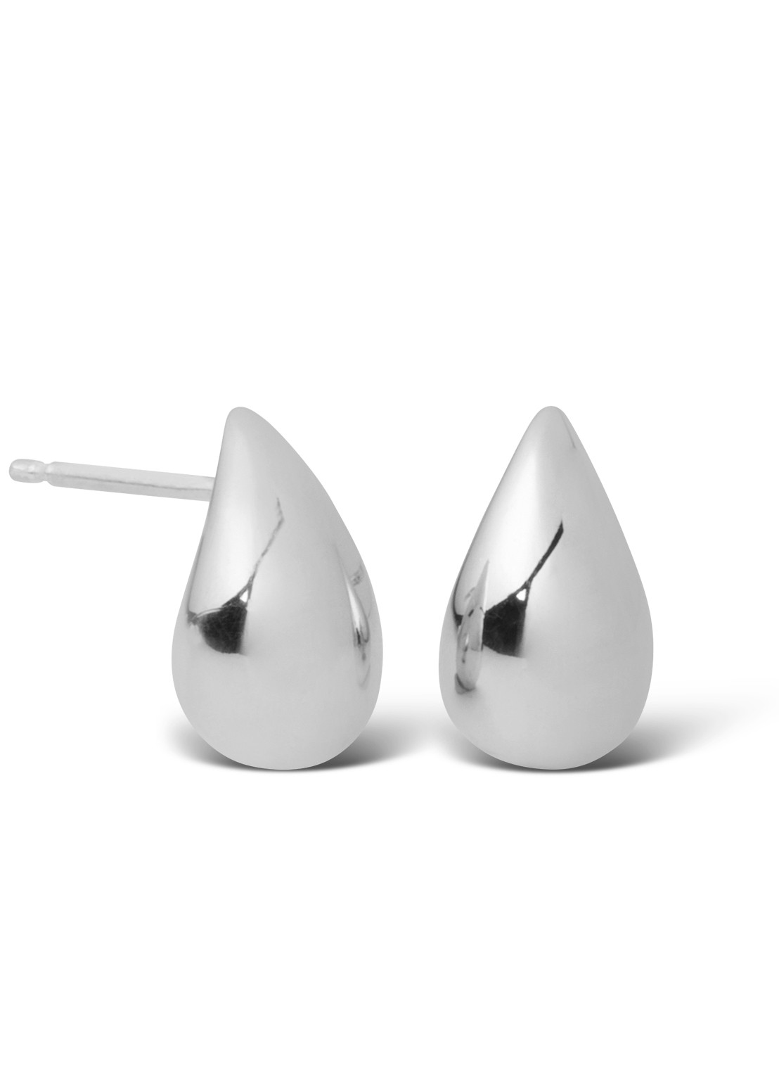 Casa Jewelry Drop S Shiny oorstekers van zilver - voorkant zilver