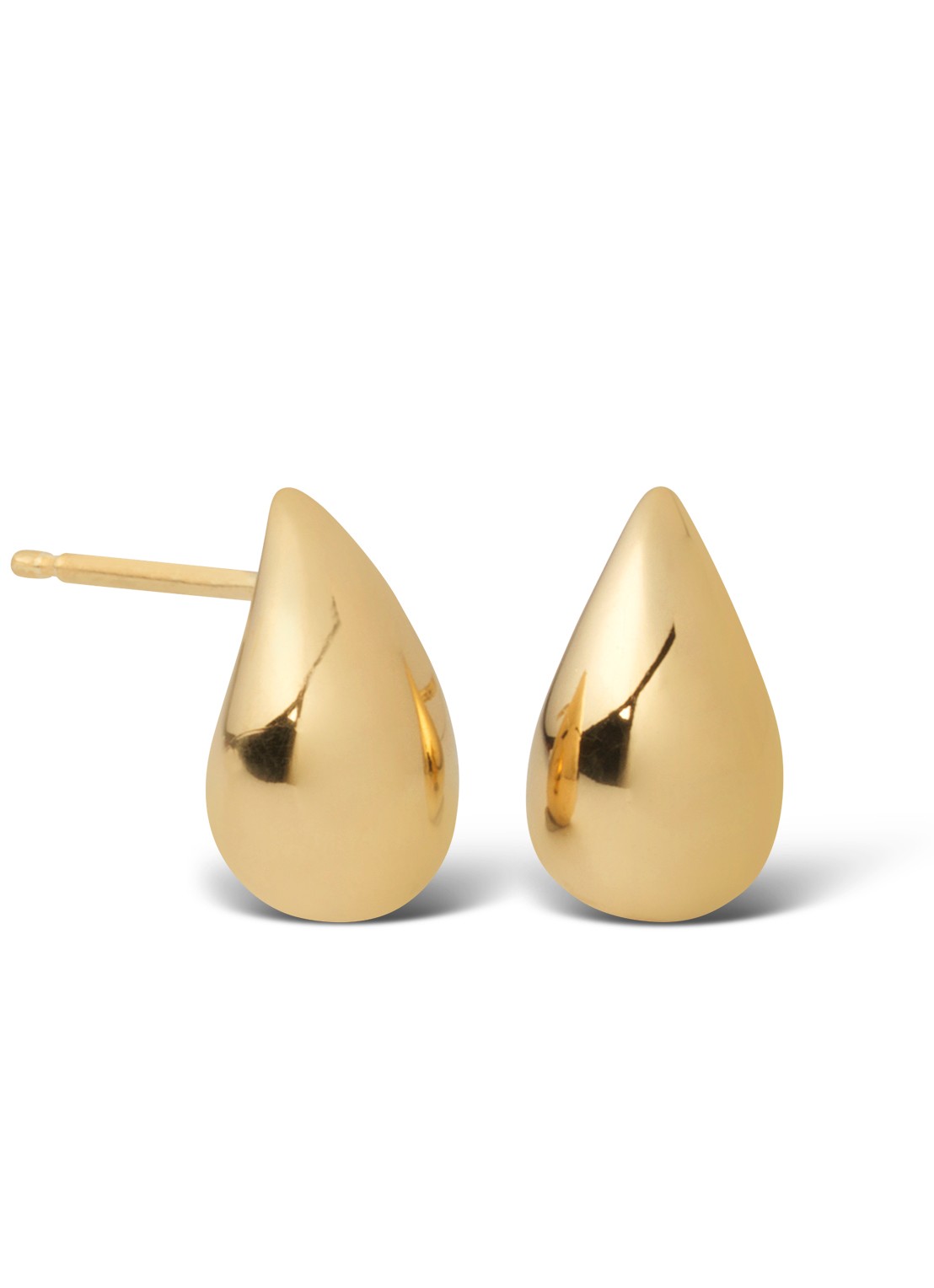 Casa Jewelry Drop S Shiny oorstekers verguld  - voorkant goud
