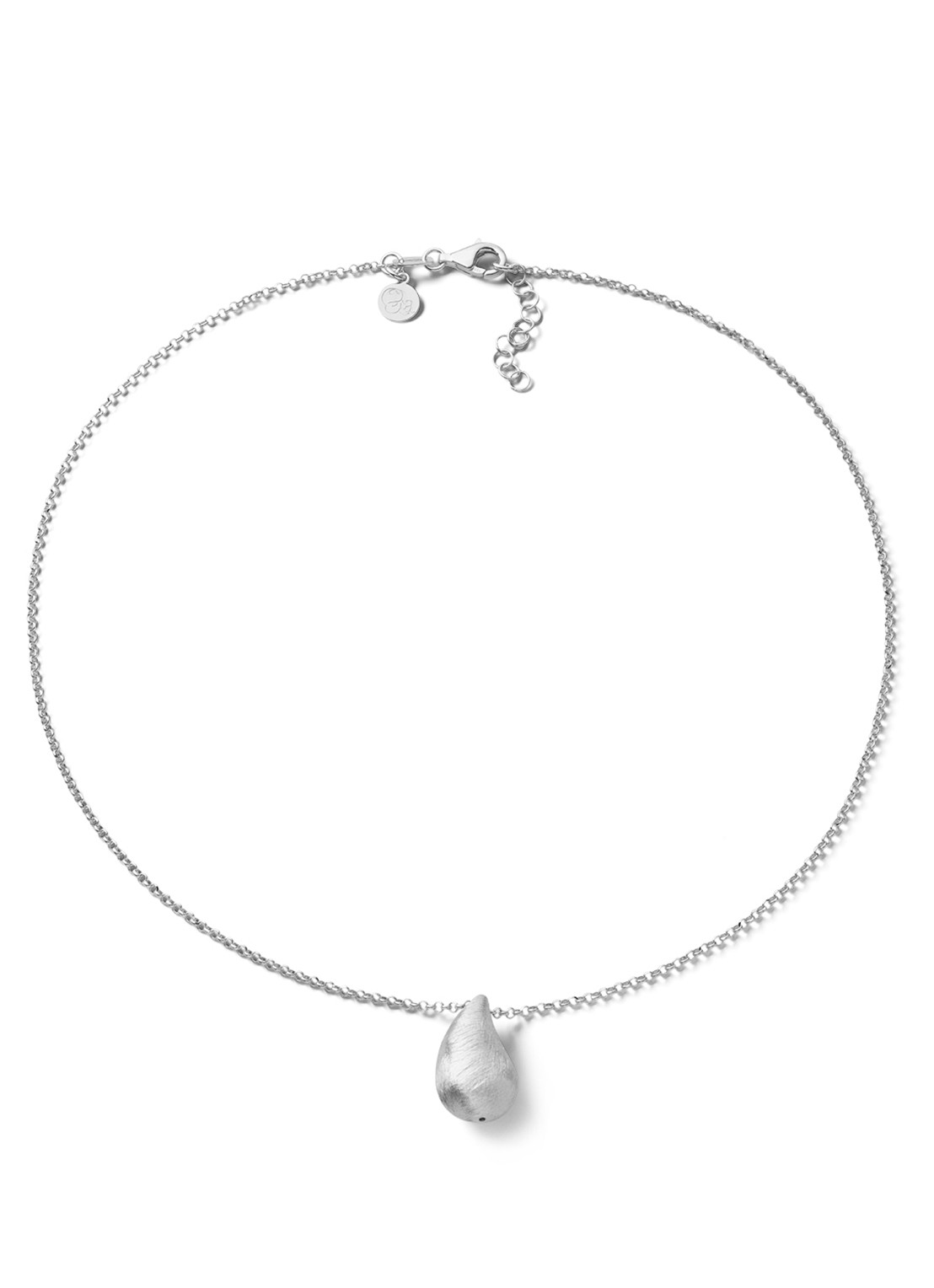 Casa Jewelry Drop Satin ketting van zilver - voorkant zilver