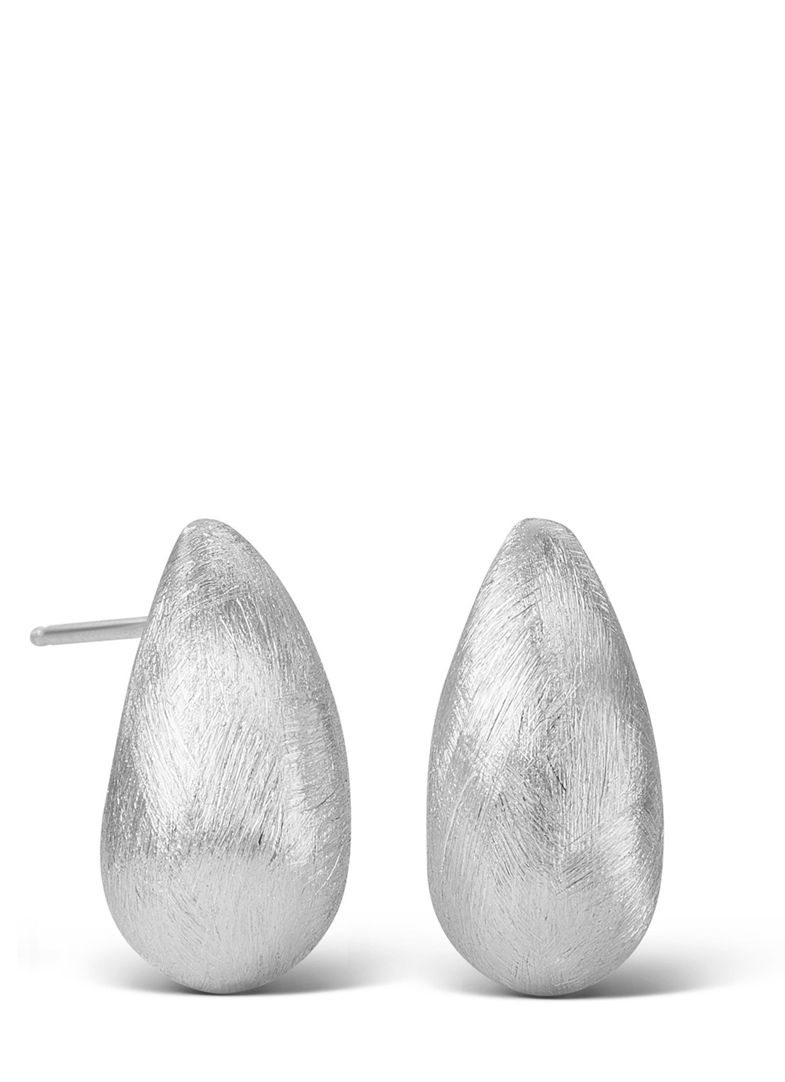 Casa Jewelry Drop Satin oorstekers van zilver - voorkant zilver