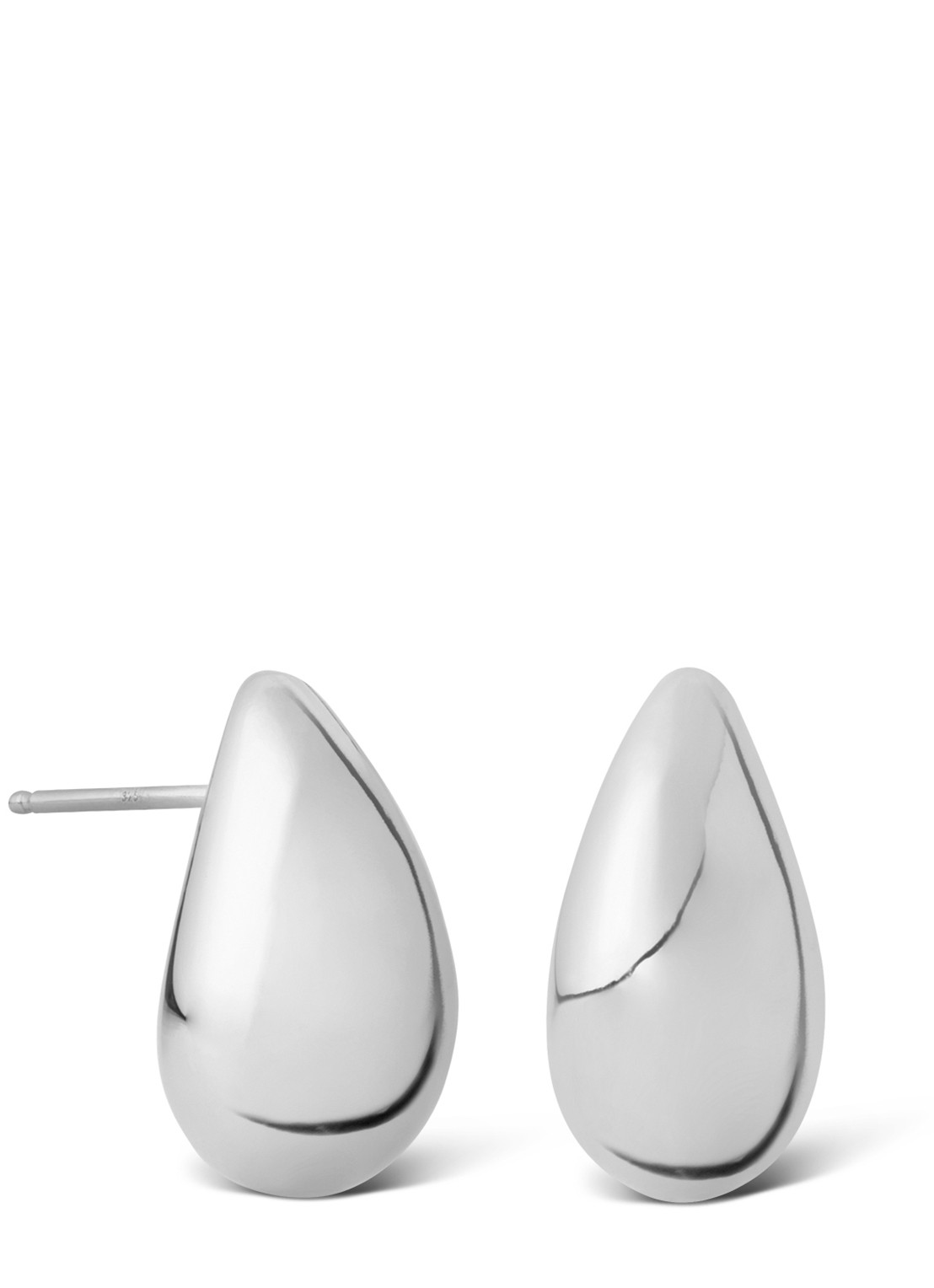 Casa Jewelry Drop Shiny oorstekers van zilver - voorkant zilver