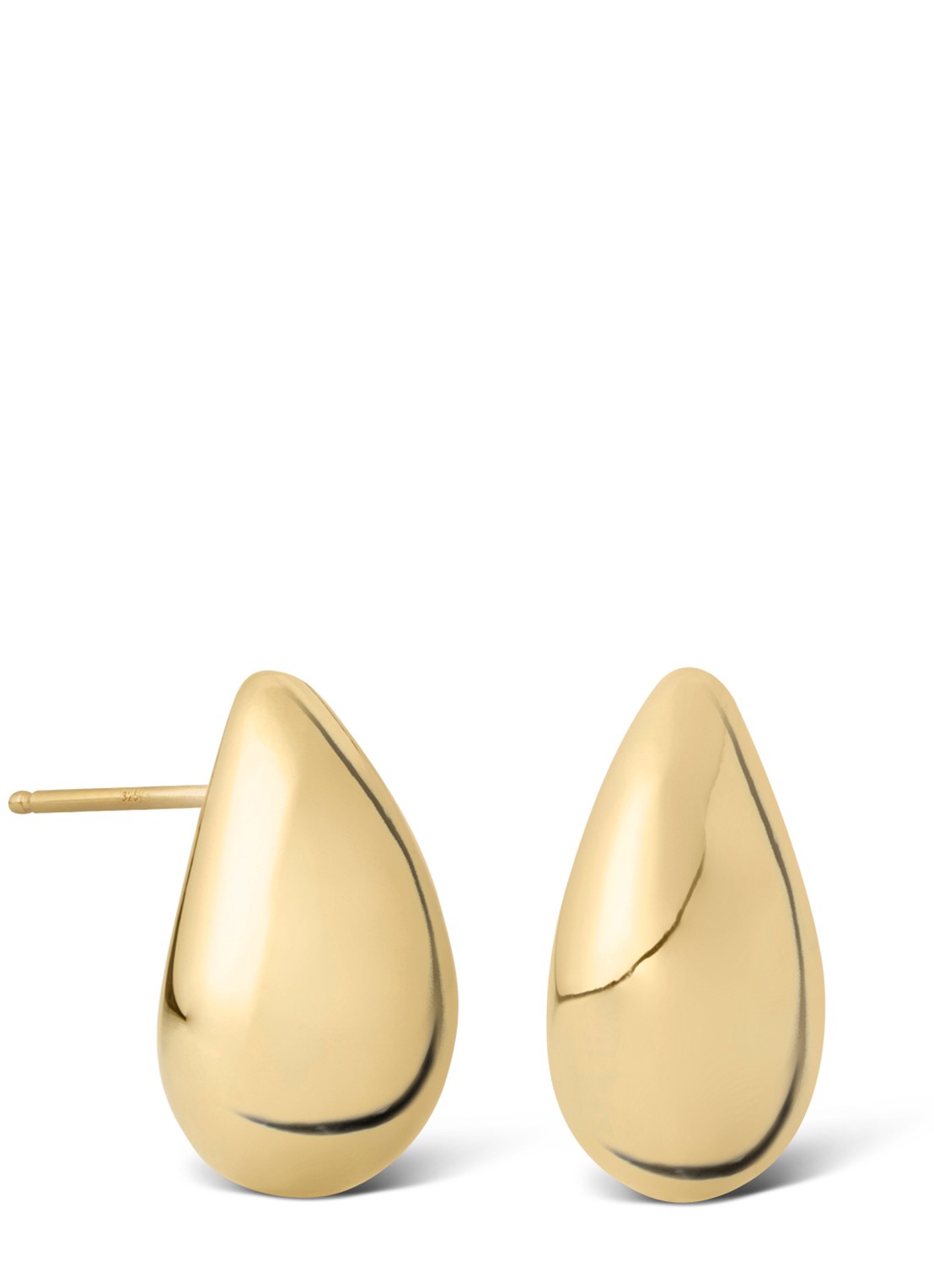 Casa Jewelry Drop Shiny oorstekers verguld - voorkant goud
