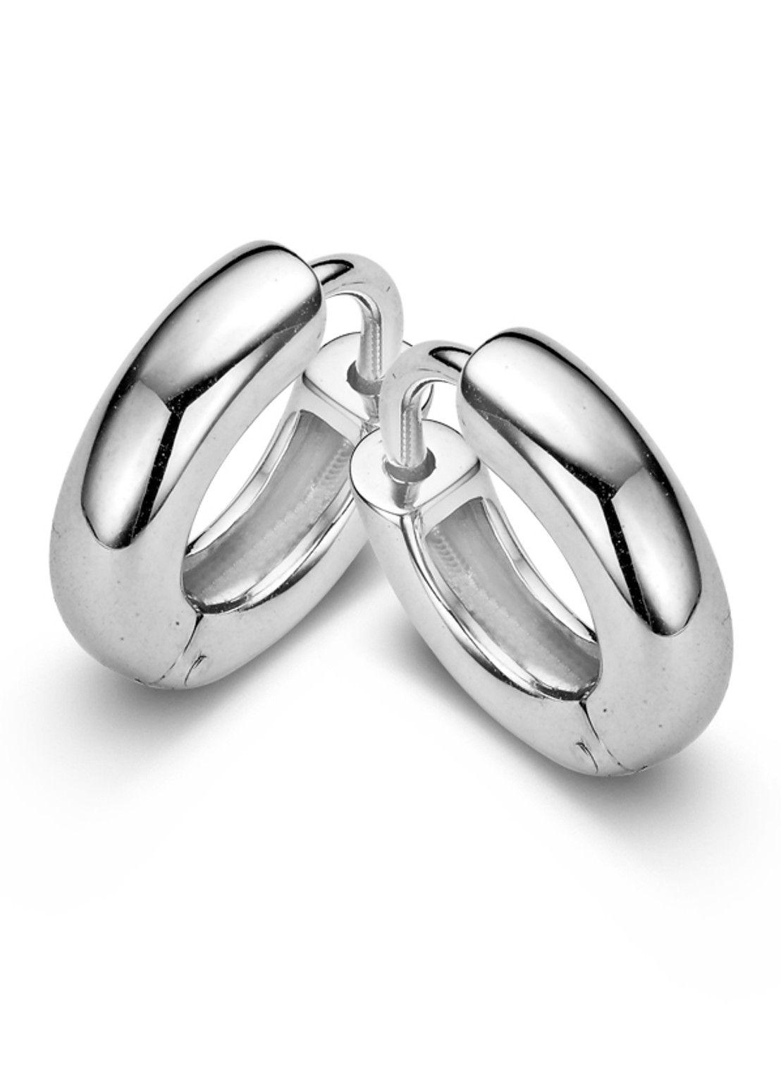 Casa Jewelry Frankfurter oorringen van zilver - voorkant zilver