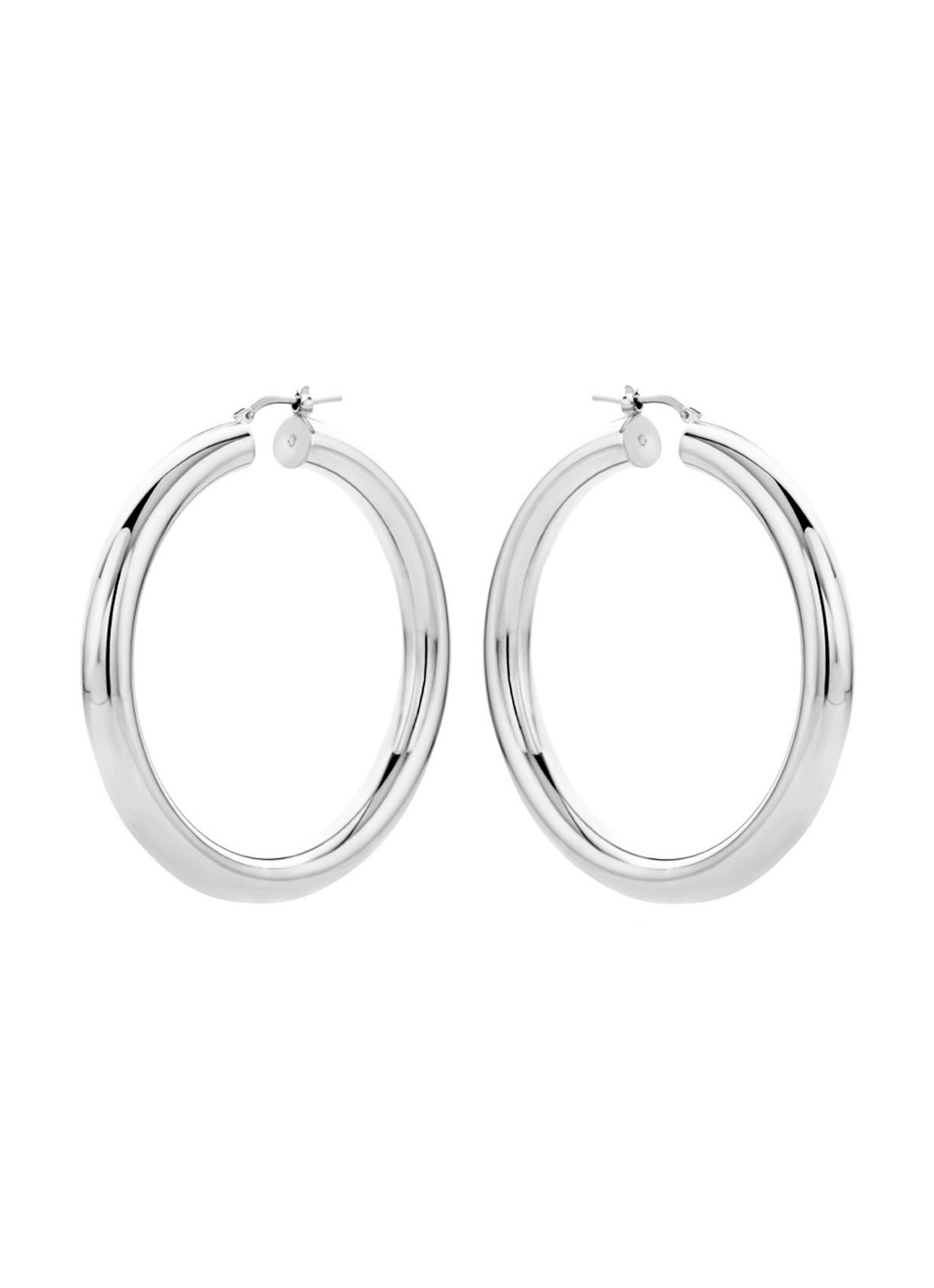Casa Jewelry Frida XL oorringen van zilver - voorkant zilver