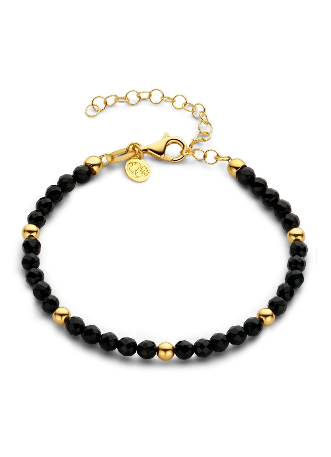 Casa Jewelry Garda Onyx armband verguld - voorkant zwart