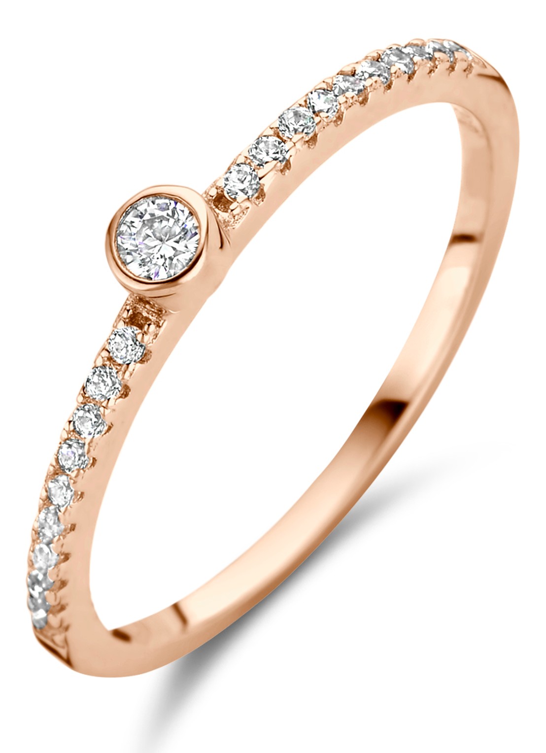 Casa Jewelry Gemma CZ ring verguld - voorkant roségoud