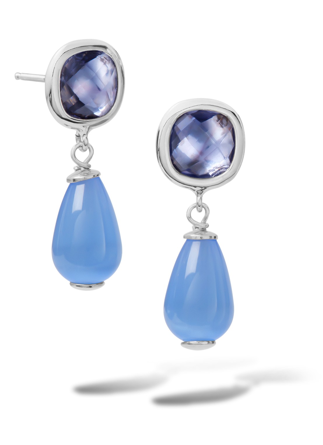 Casa Jewelry Grace Drop oorstekers van zilver  - voorkant zilver