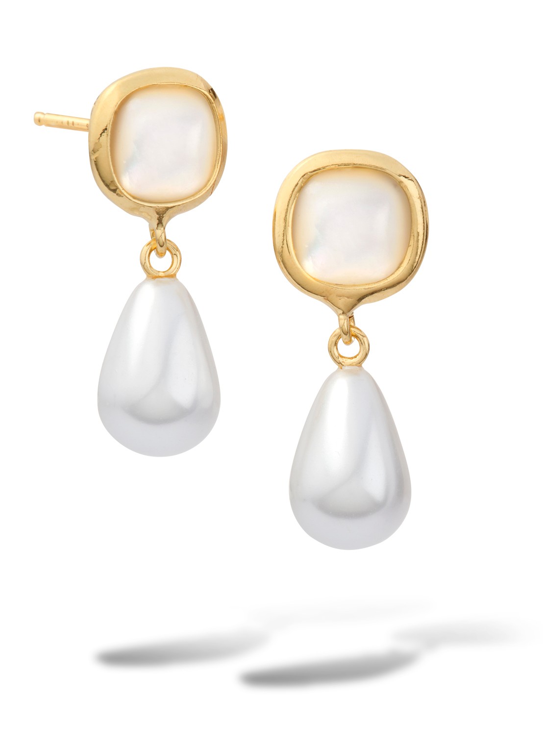 Casa Jewelry Grace Drop oorstekers verguld  - voorkant goud
